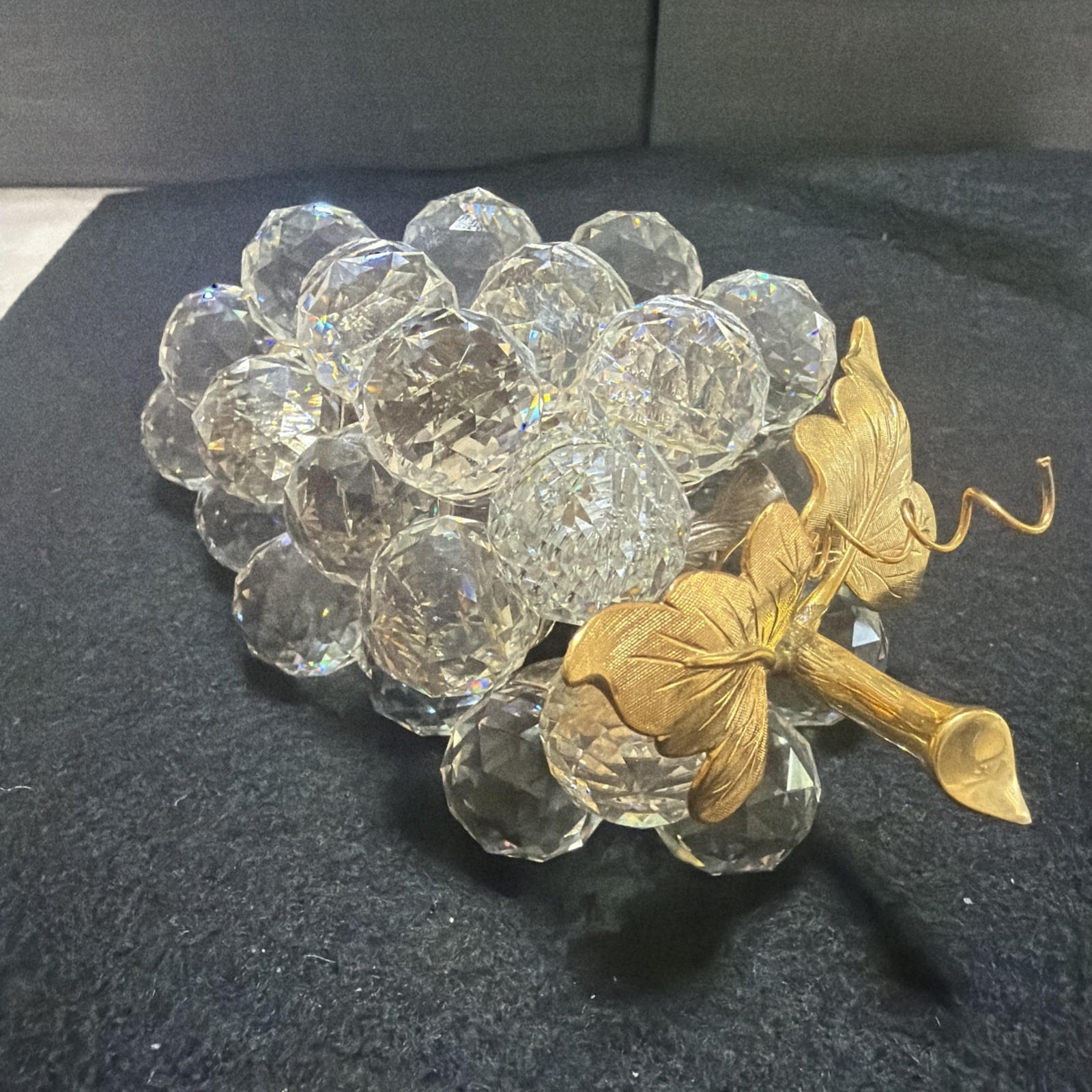 SWAROVSKI Crystal Sparkling Fruit Collection 29 Grapes Gold Leaf Stem *EXC!