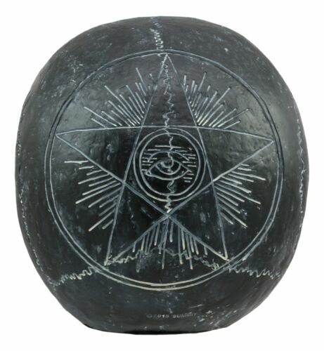 Ebros Black Astrology Paranormal Ouija Spirit Skull Statue 8.5″L Supernatural