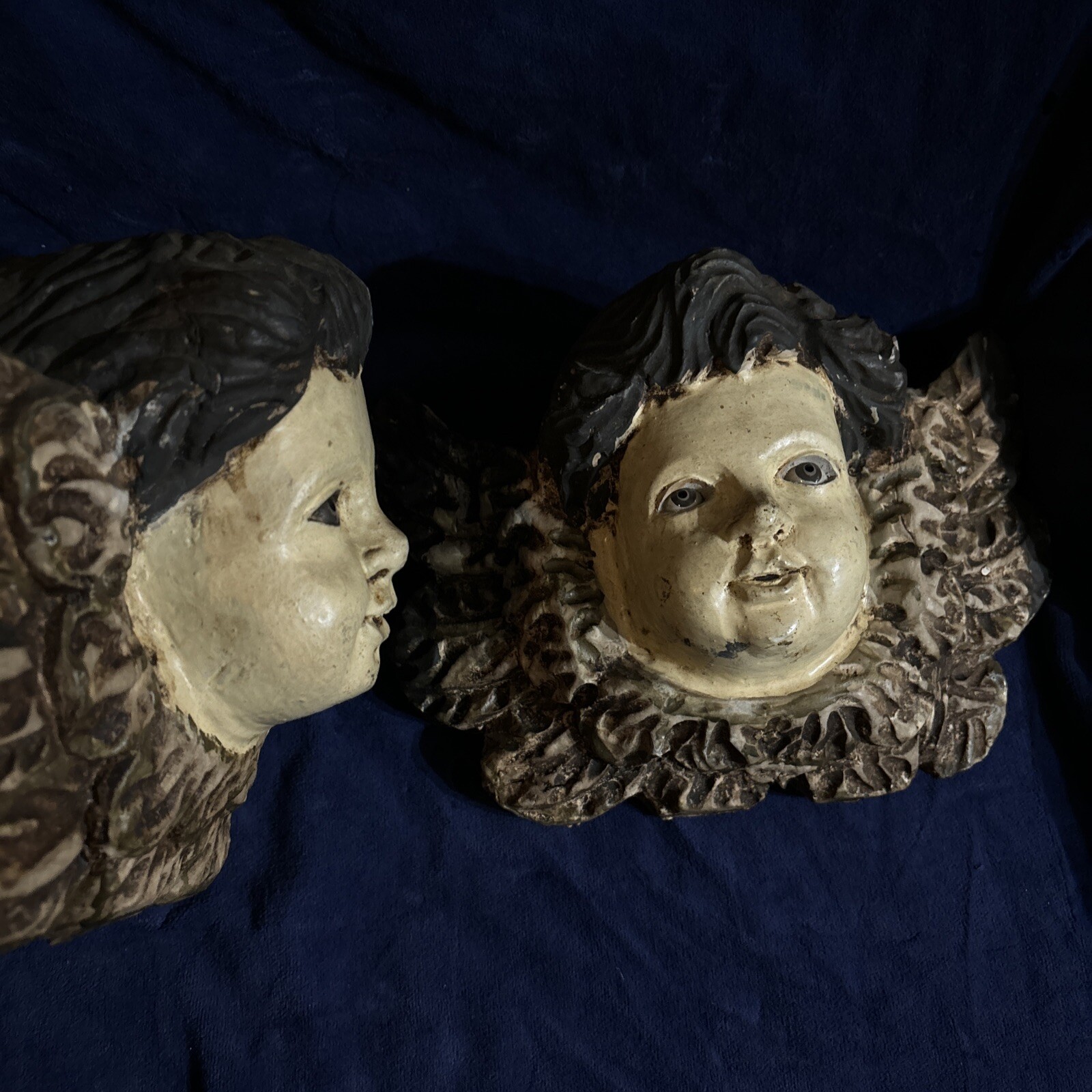 Antique Cherubs Angels Putties Spanisch Colonial Santos Style Plaster Figurines