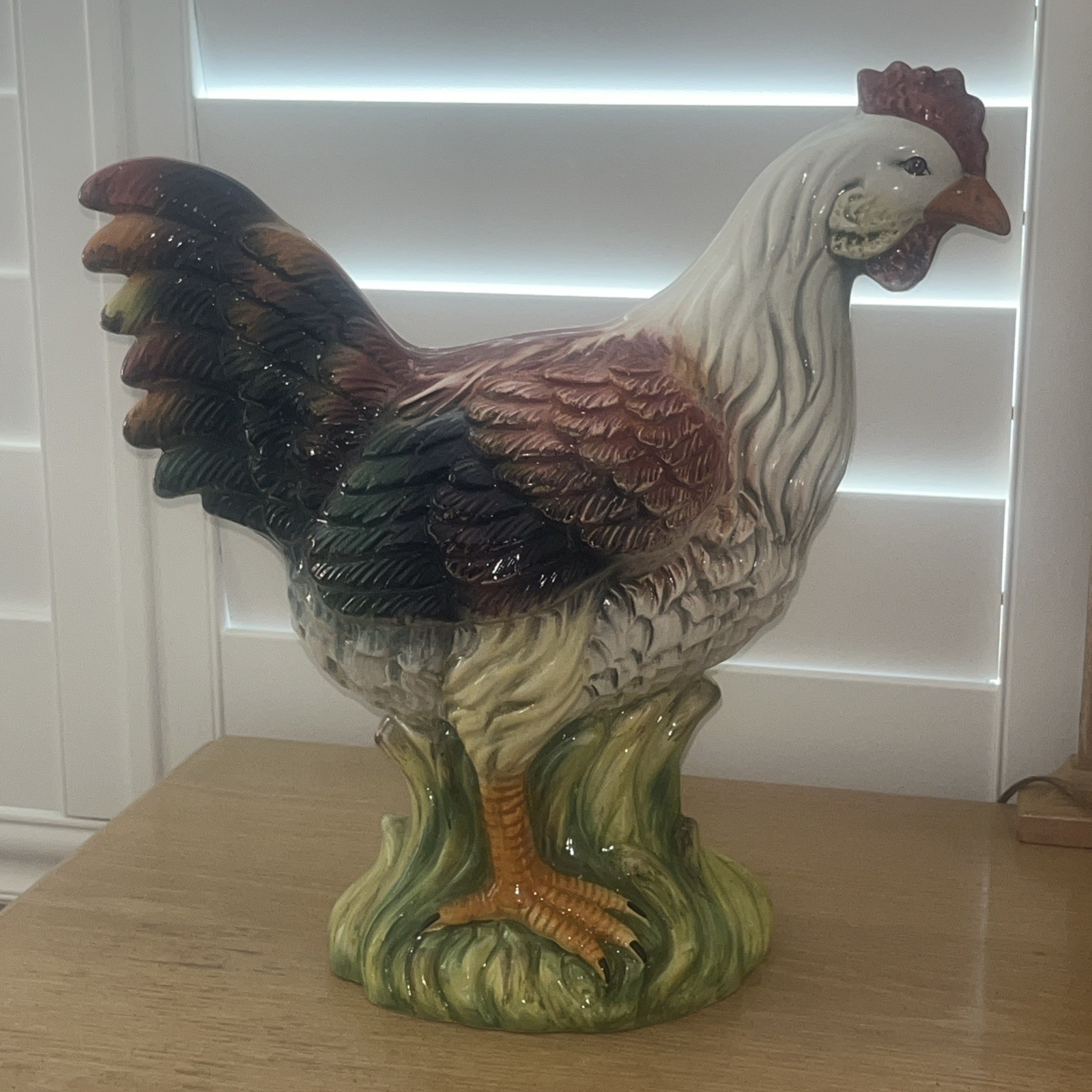 15 Inch Ceramic Chicken From Italy In The 90’s. Still In Box Never Used Rare
