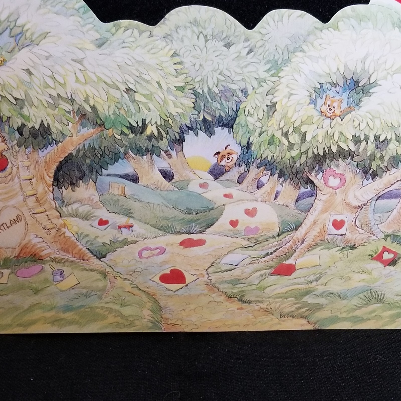 Vtg 1992 Hallmark Merry Miniatures Valentine’s Day Display Stand Backdrop NOS