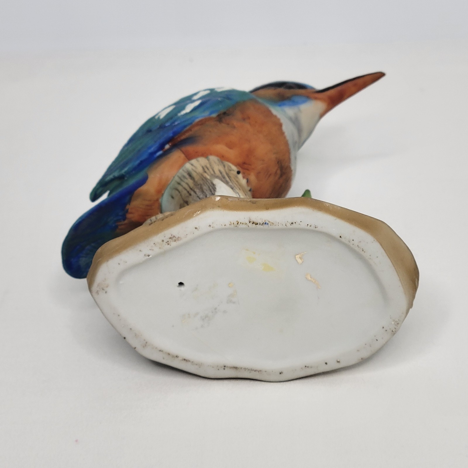 Vintage Ceramic Bisque Porcelain Hand Painted King Fisher Bird Figurine