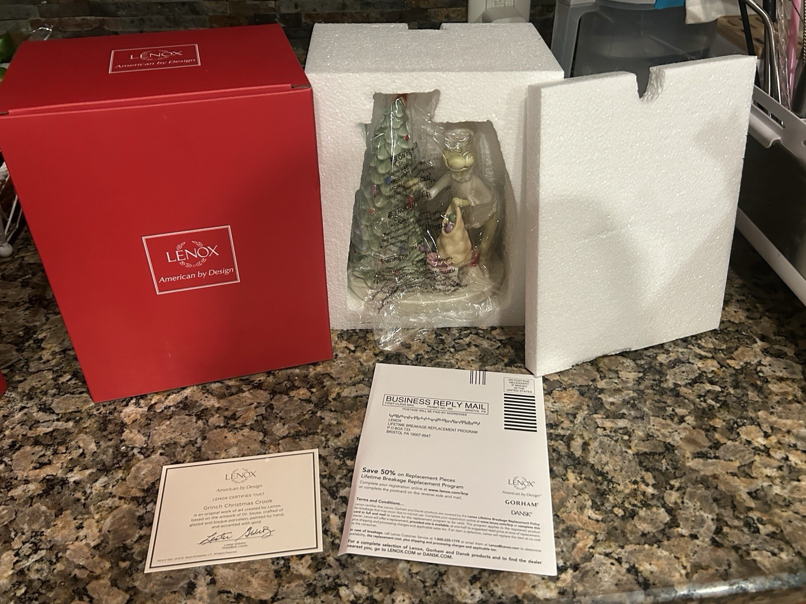Lenox Grinch Christmas Crook Dr Seuss Stole Ceramic Christmas Tree NIB COA 2016
