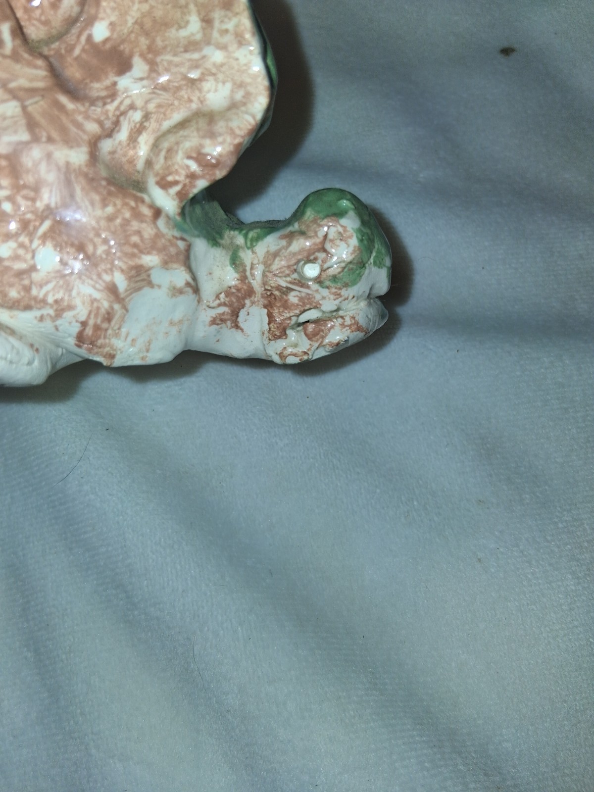 Handmade Ceramic Painted Dinosaur by Child, 8in Abstract Art