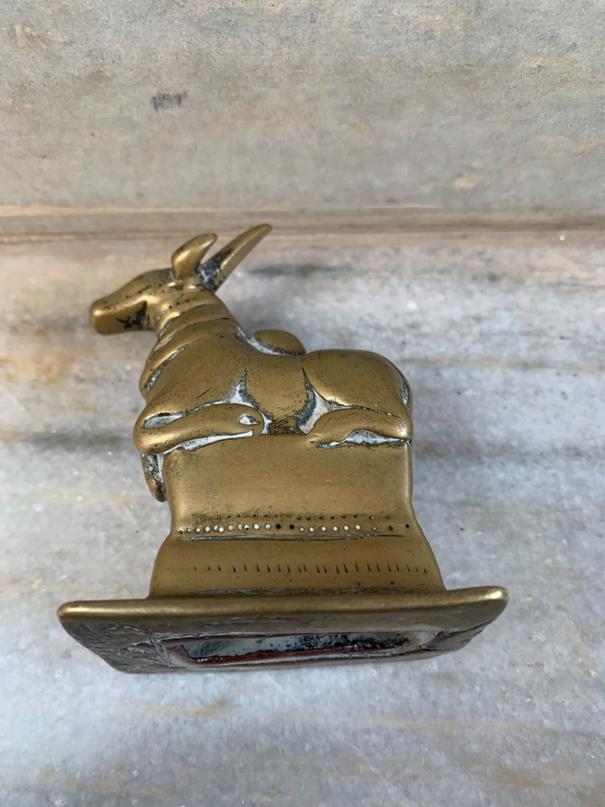 Figure Hindu Nandi Sacred Bull Fine old Indian India Brass