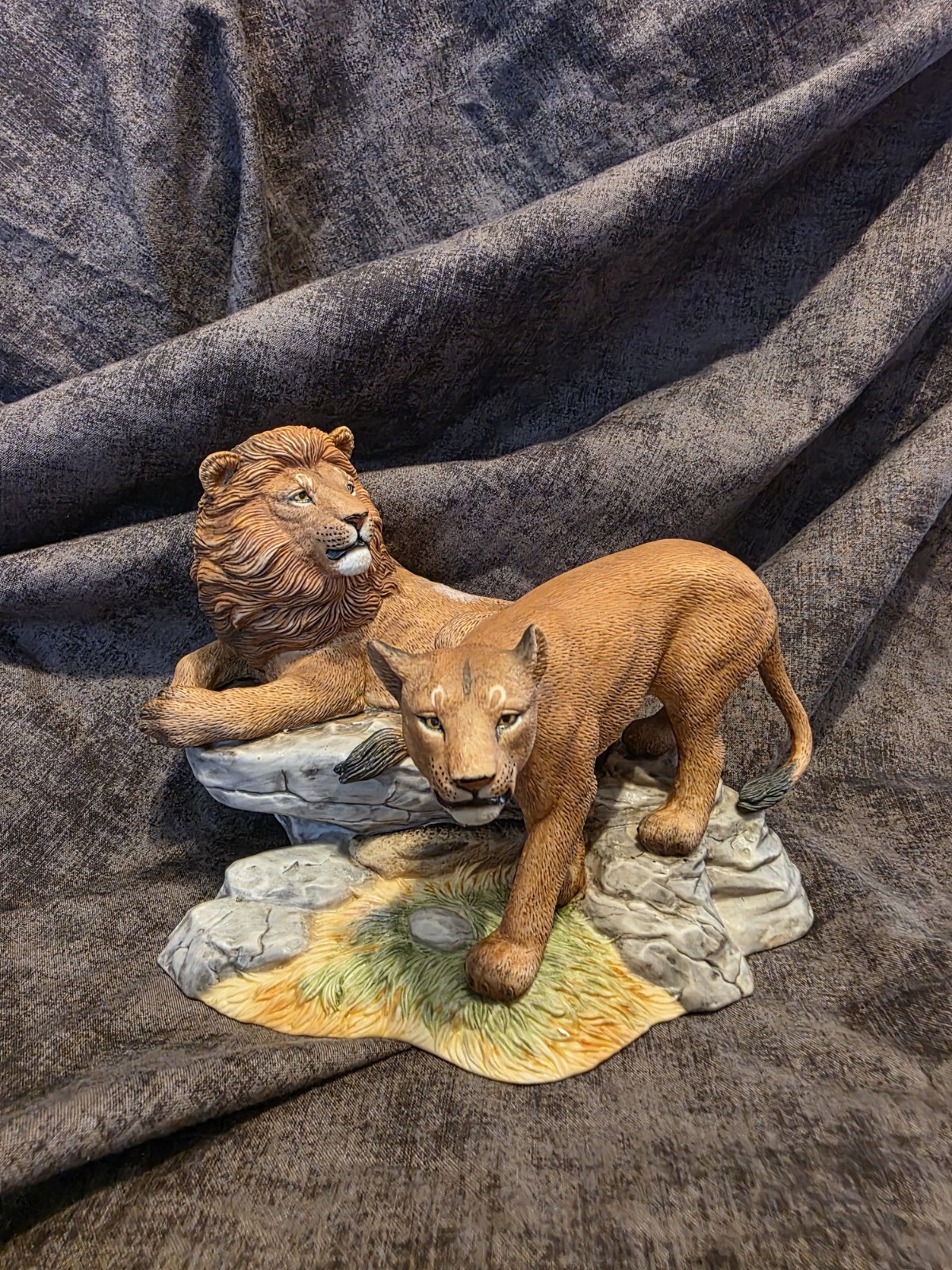 Vintage Lenox Lions Africa Wildlife Of The Seven Continents Figurine 1988