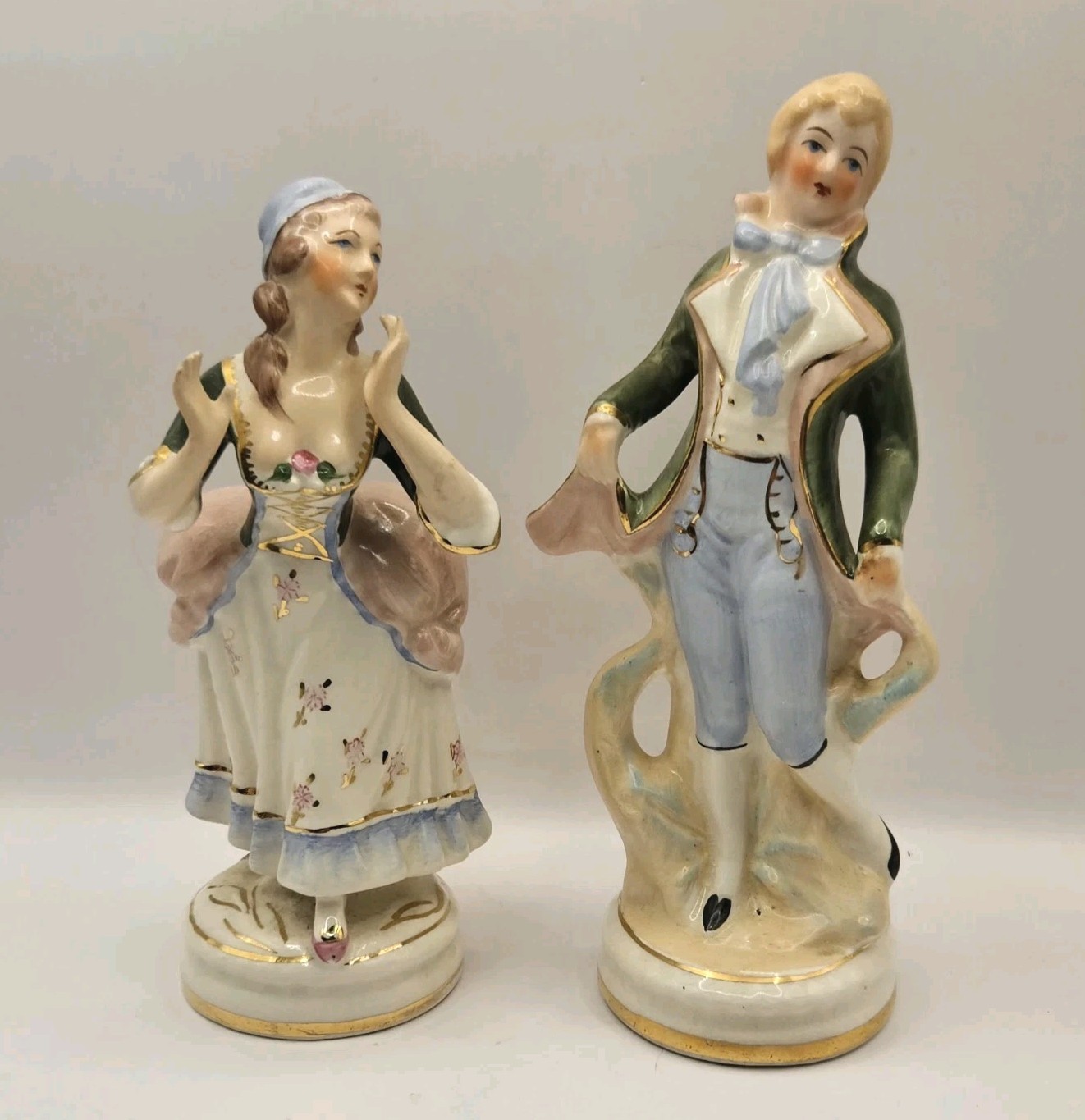Vintage Set Victorian Man & Woman Courting Figurines 6.5″