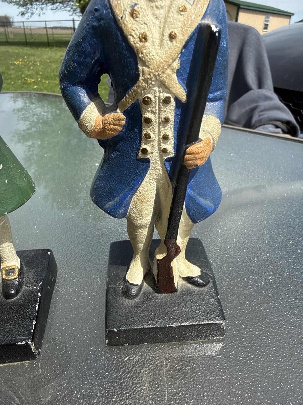 Vintage Cast Iron Soldier Figurines -Colonial Era Style – Set of 2 – 7.5”