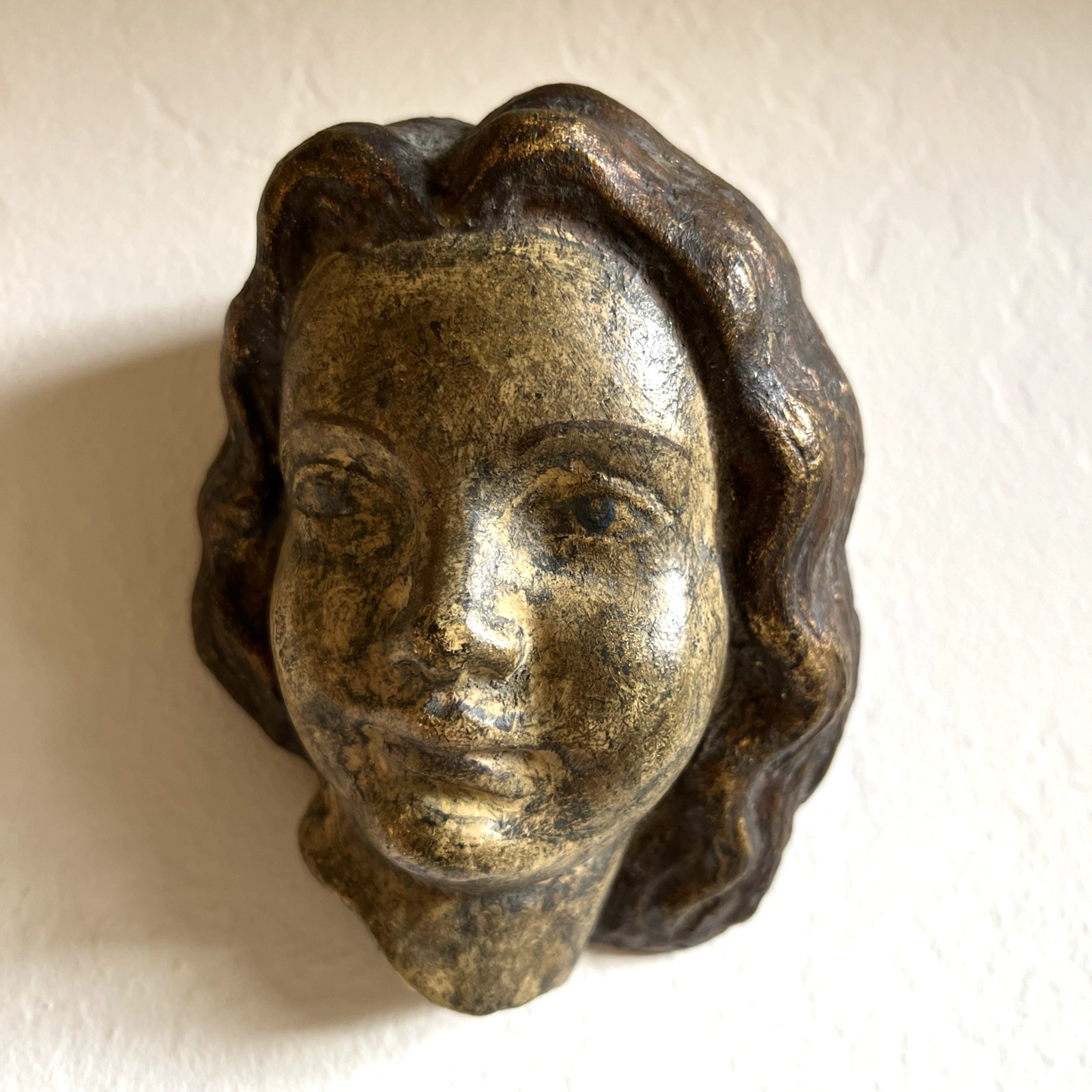 Amphora Spain Ceramic Head Bust | Hand-Painted Gold Accents | Mid-Century 1960s
