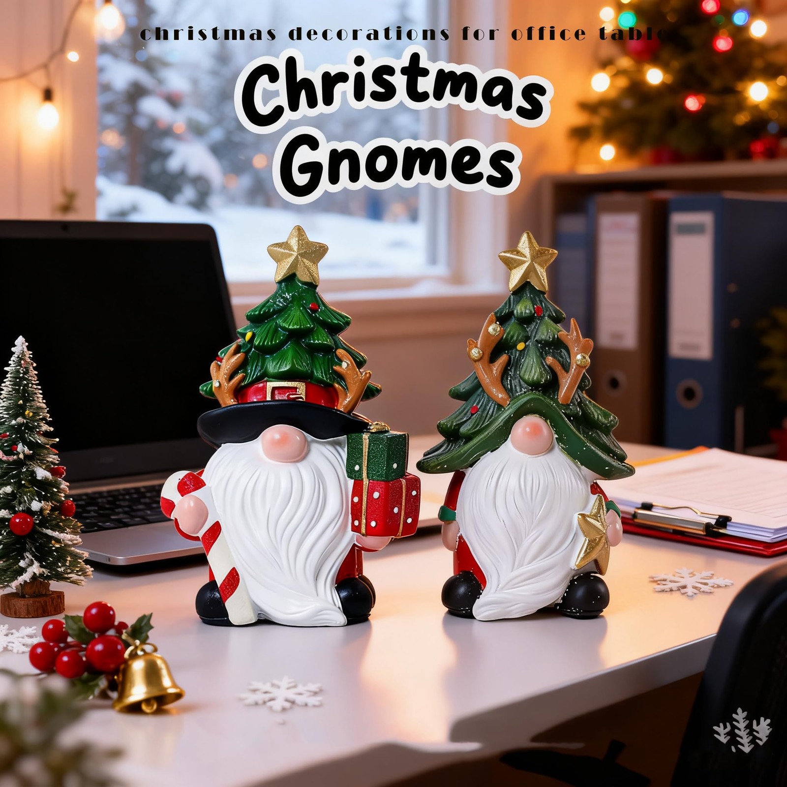 Christmas Decorations | Set of 2 Resin Charming christmas gnomes decorations …