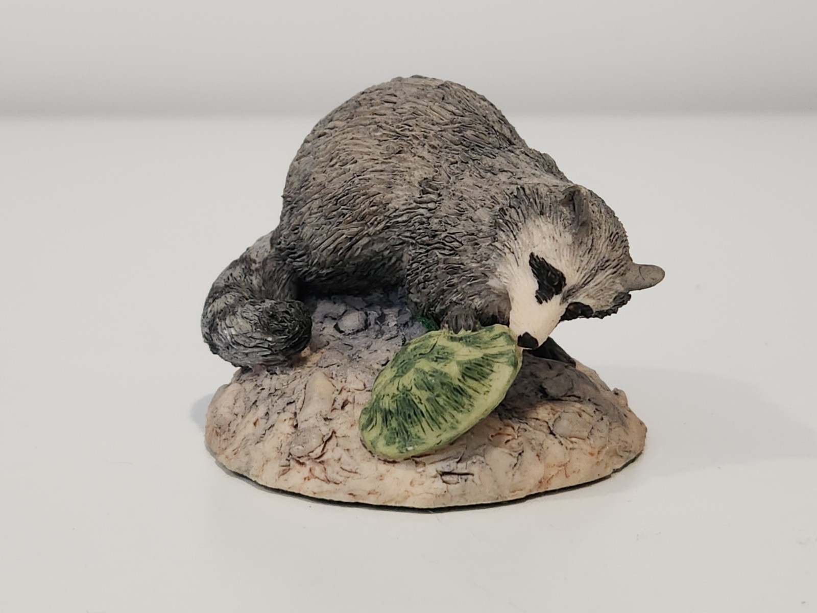 Vintage 1983 Signed Lowell Davis Anybody Home? Racoon Turtle Shell Figurine Art