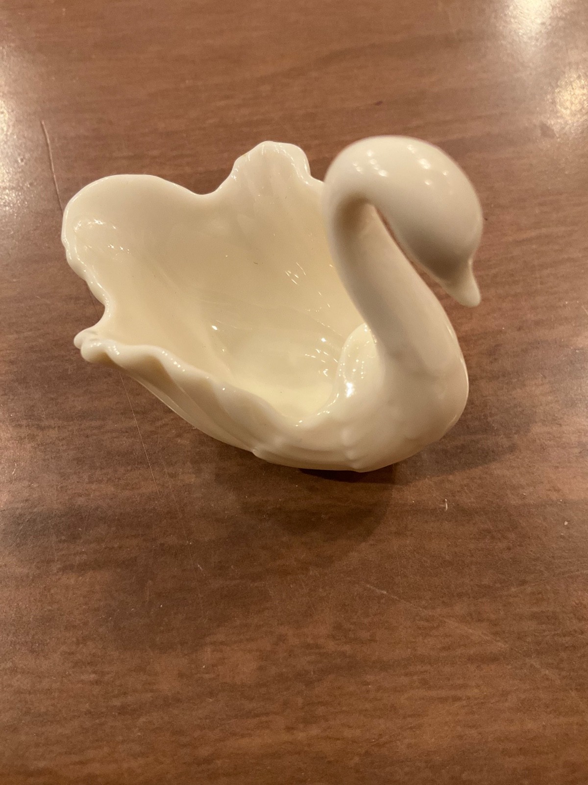 LENOX “To the Bride!” SWAN Wedding Ring TRINKET DISH, white w/gold, VTG