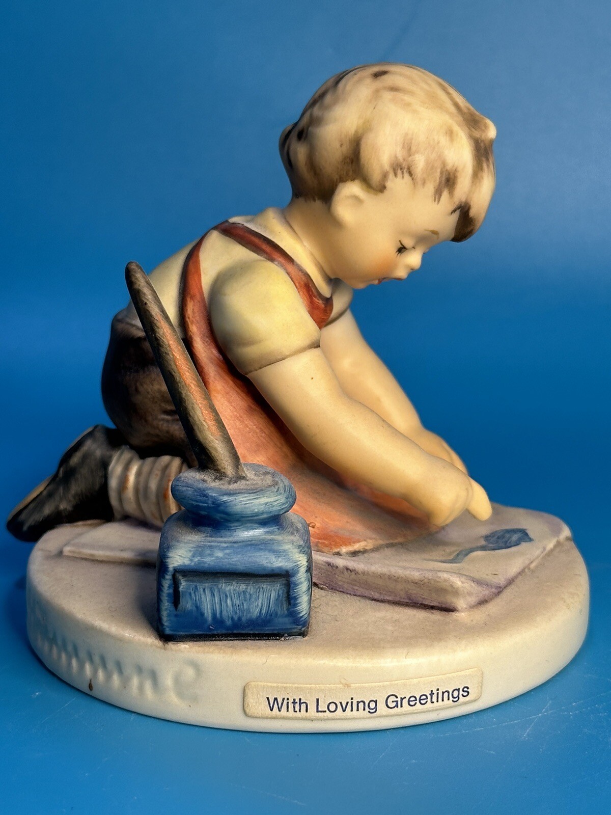 Vintage Goebel Hummel Figurine “With Loving Greetings” Hum 309 TMK-6 Blue RARE