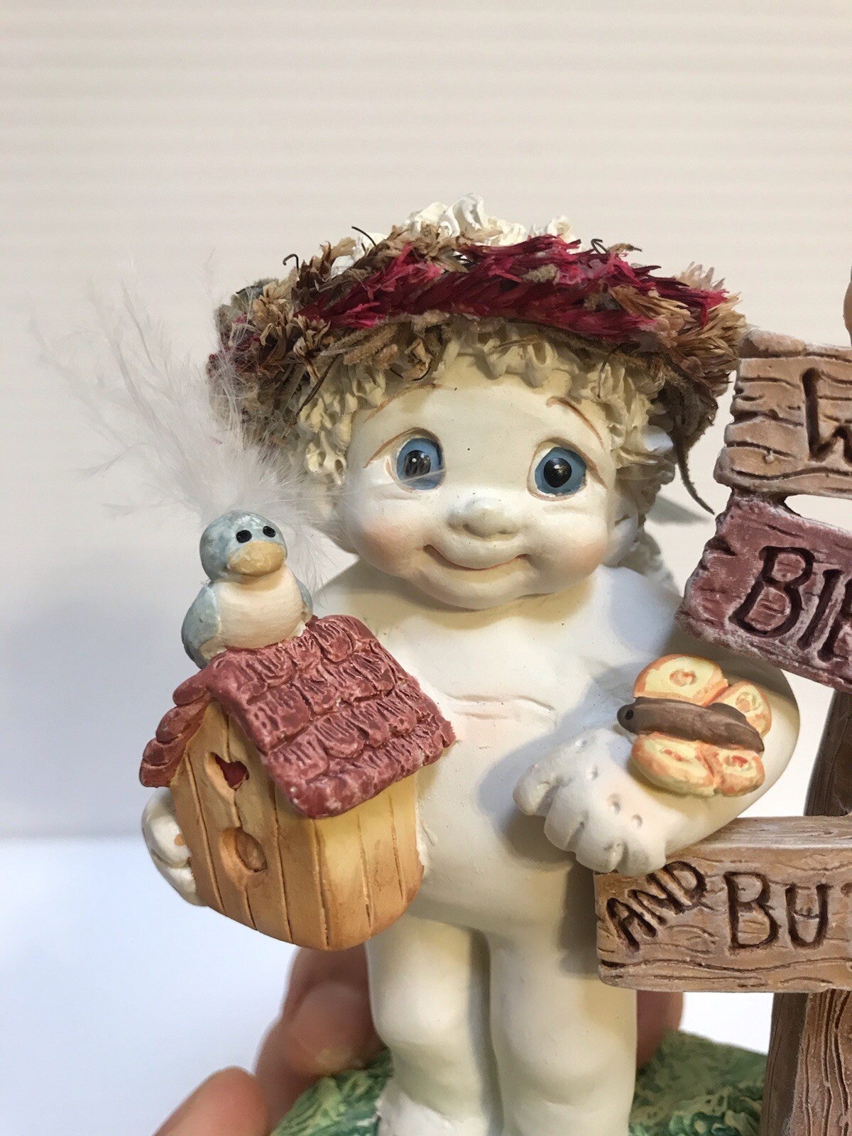 Dreamsicles Cherub Angel Figurine Buzz Stop Welcome Birds Bees Butterflies