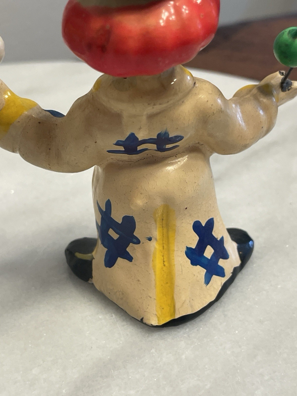 VTG Ceramic Circus Clown Pair Balls Juggling Balloons Figurines Display Set Rare