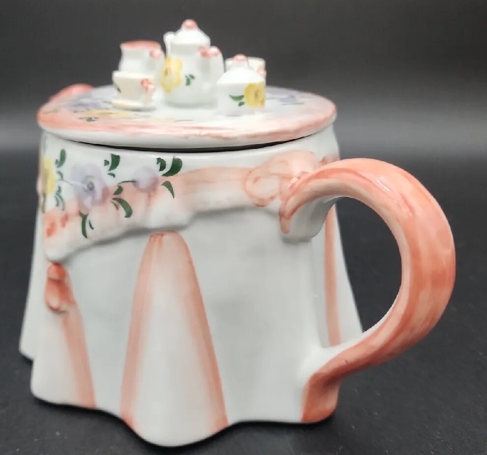 Beautiful CHARLES SADEK “ANDREA” Highly Detailed Porcelain Peach/Teapot