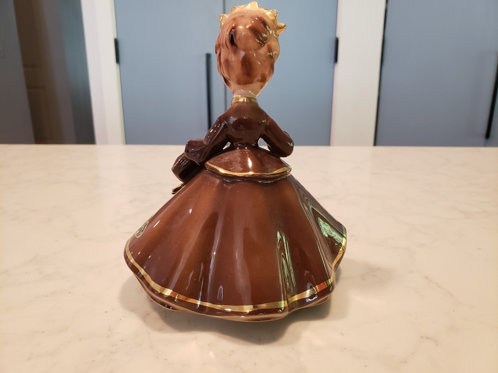Lady in Brown Dress Josef Originals Porcelain Morning Noon & Night Series 5.5”
