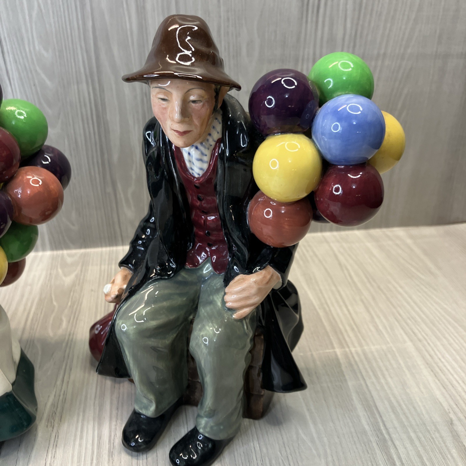 Royal Doulton The Balloon Man HN1954 & The Old Balloon Seller HN1315 SET Vintage