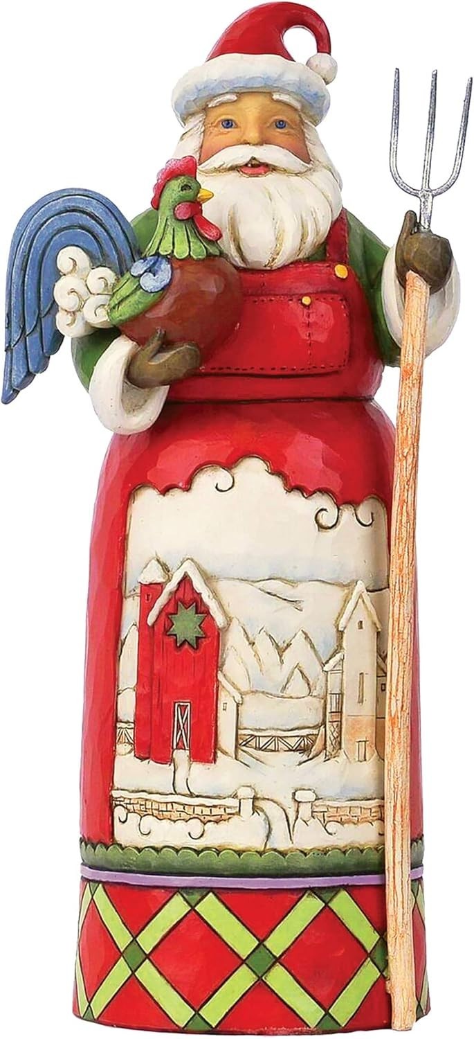 Jim Shore Country Living Santa With Farm Scene Christmas Statue 6007445 NEW T