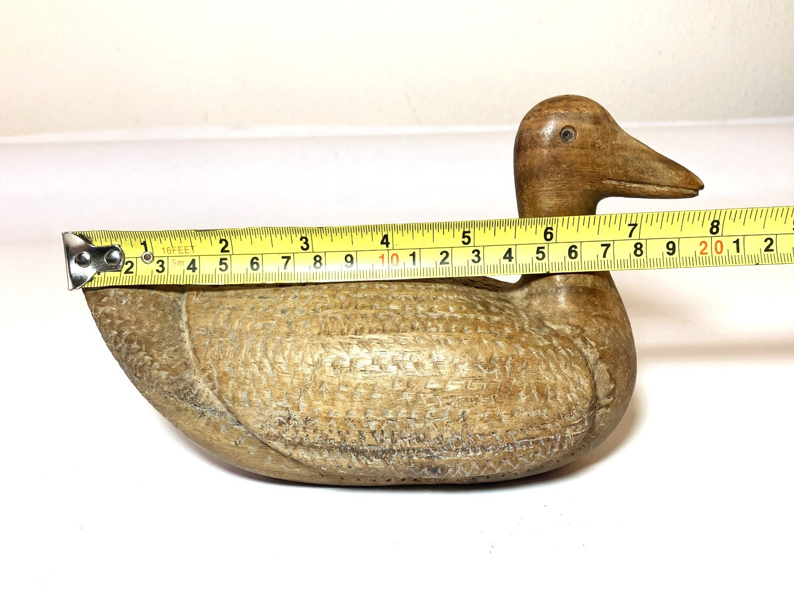Vintage Hand Carved Solid Wood Primitive Duck Decoy Folk Art Cairo Egypt Boho