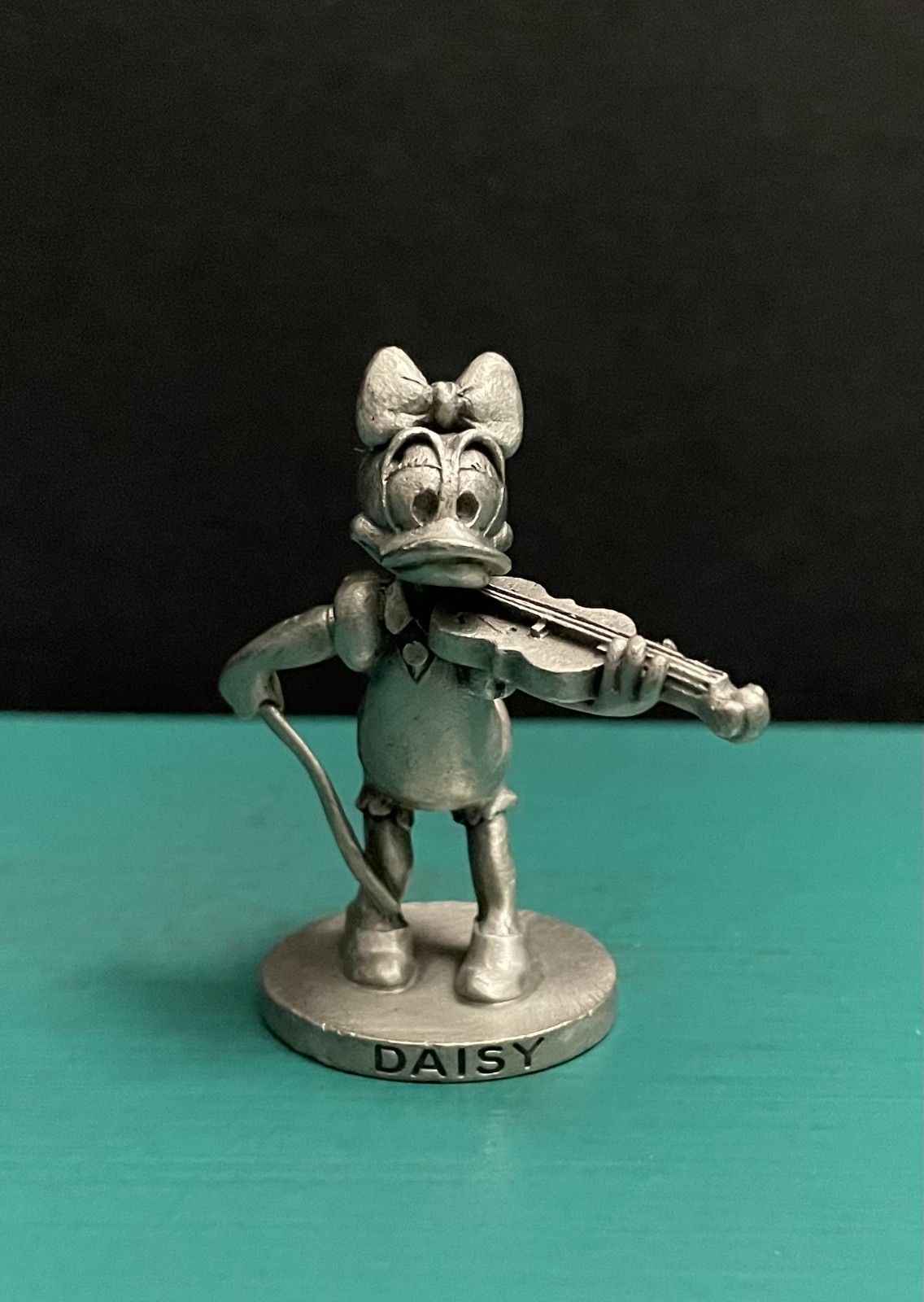 Walt Disney Schmid Pewter RKO Cartoon Daisy Duck Violin Band Orchestra Figurine