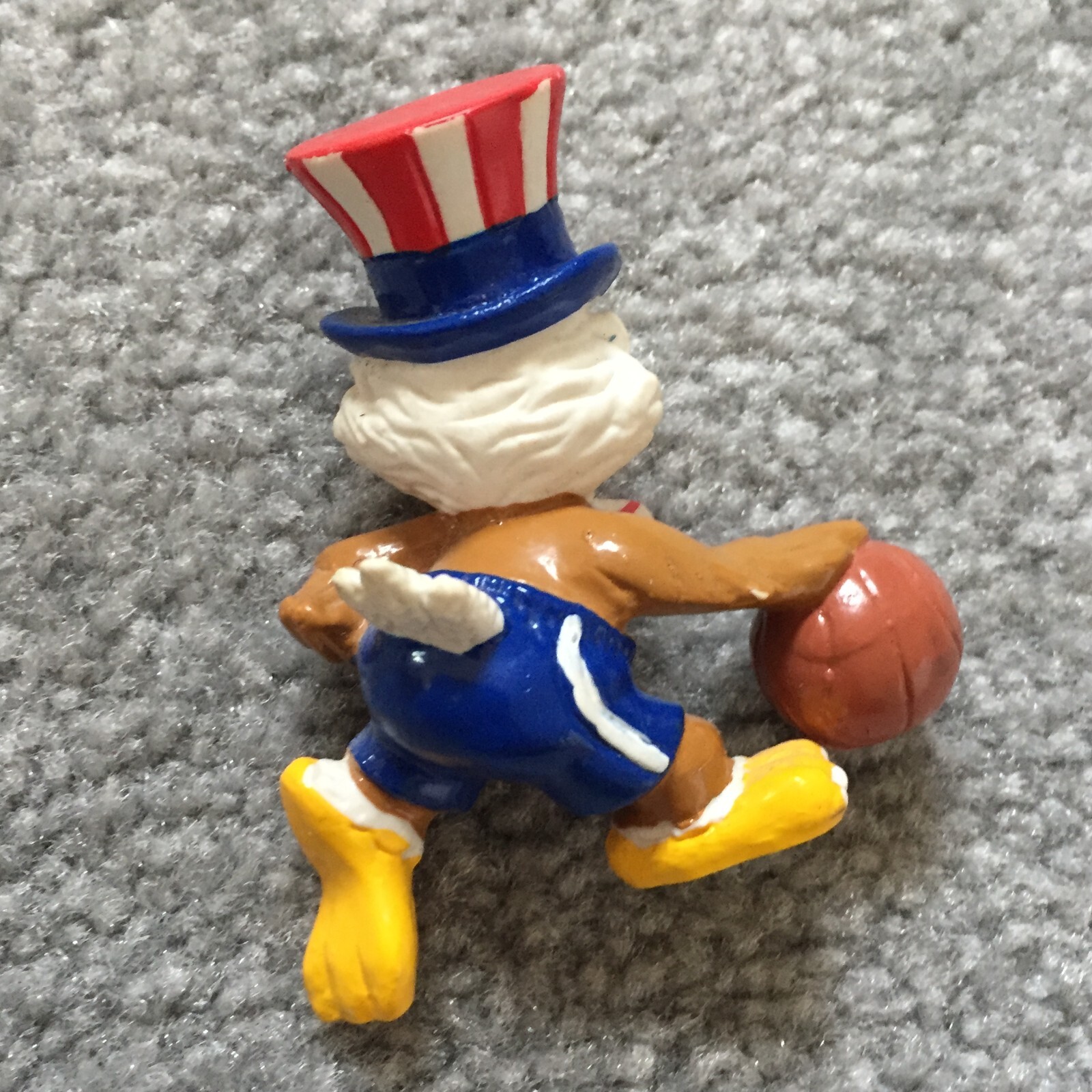 Vintage 1984 LA Olympic Com Sam Eagle Mascot PVC Figure Toy Basketball Bernie Co