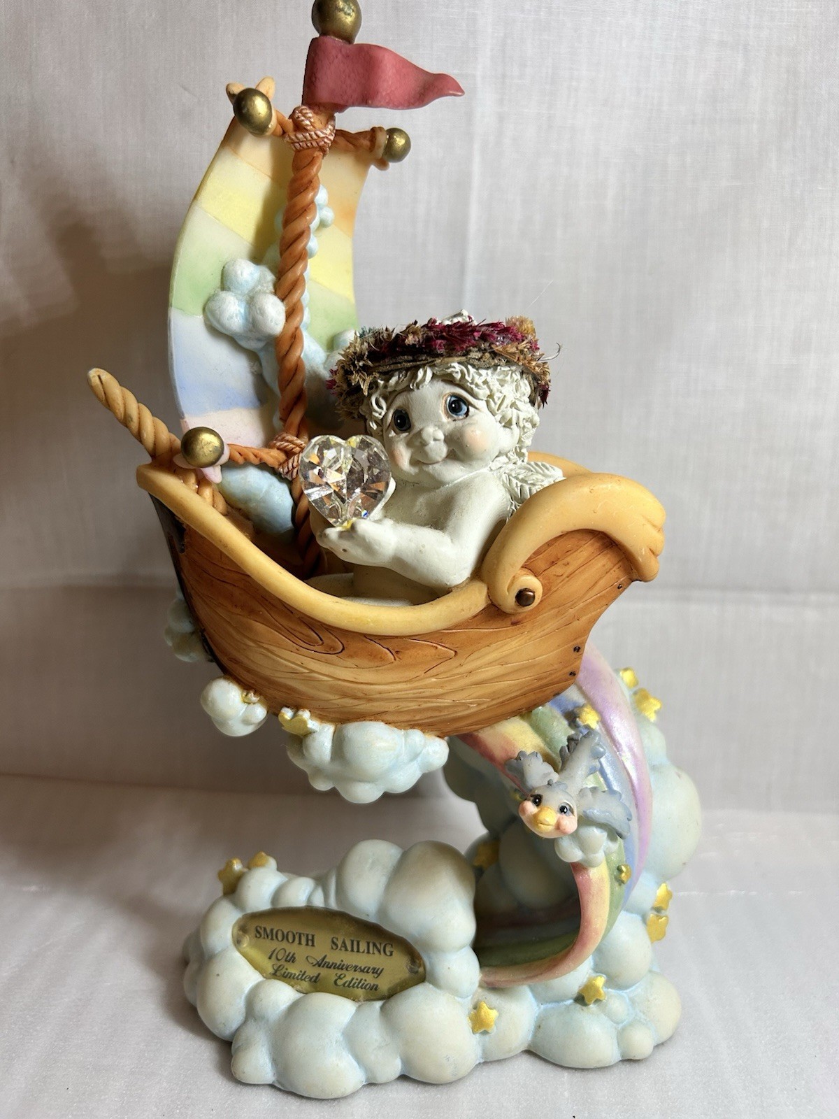 Dreamsicles Smooth Sailing Limited Edition Angel Figurine Signed 2000 10in