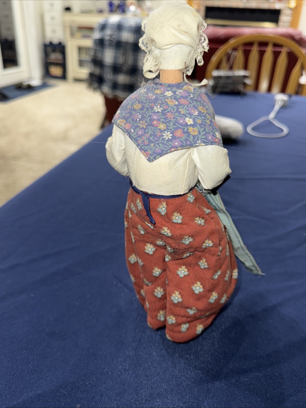Vtg French Santon 10” Old Woman Lady Signed Sylvette AMY Handmade Figurine
