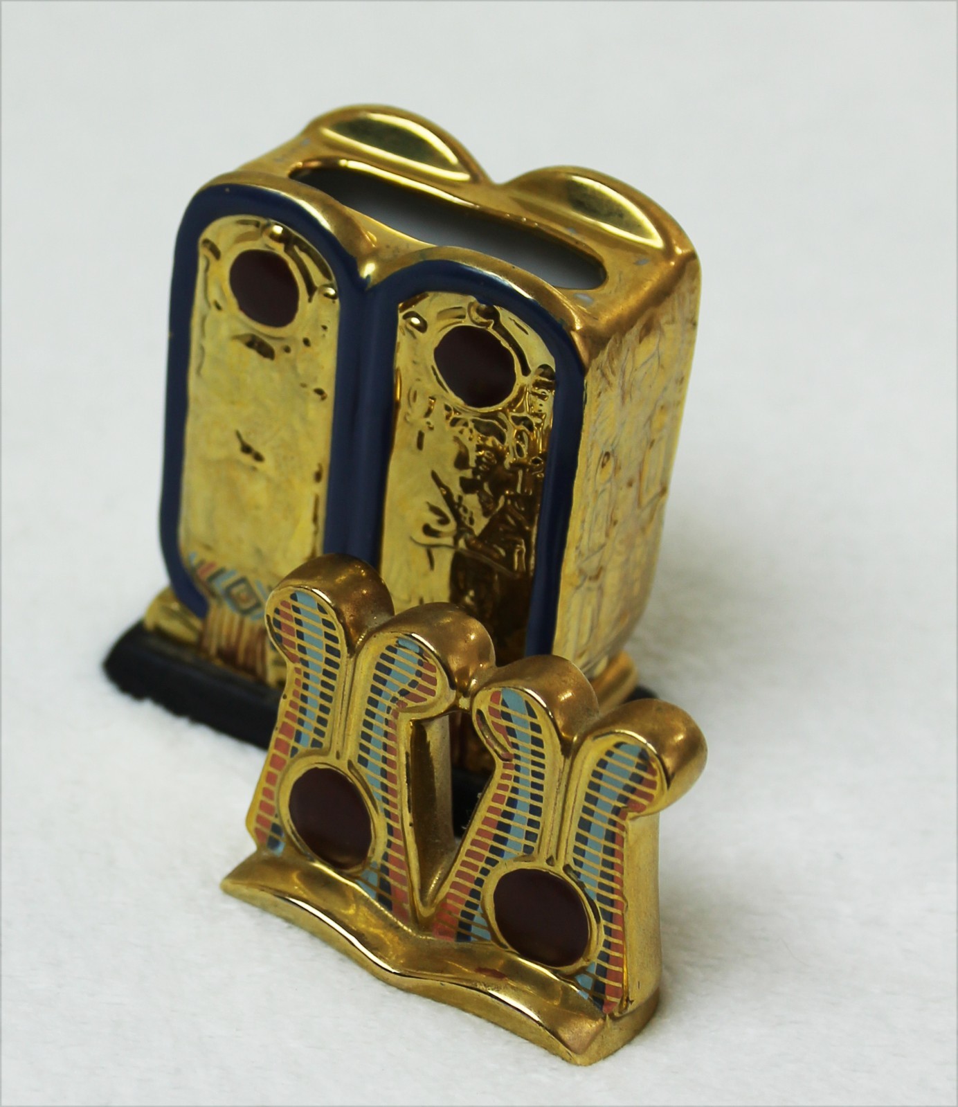 Double Cartouche-Shaped Container Franklin Mint Treasures of Tutankhamun 1989