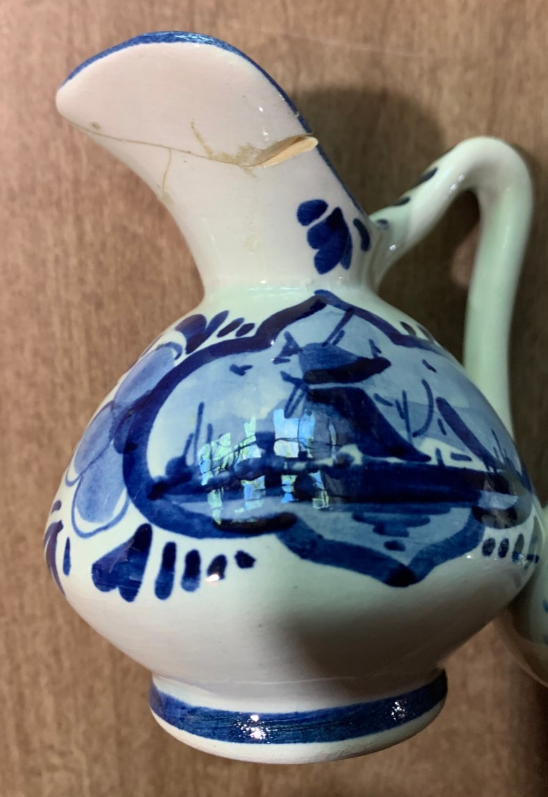 Lot Of Vintage P Hoppe Delft Holland Ceramic Figurines Hand Painted