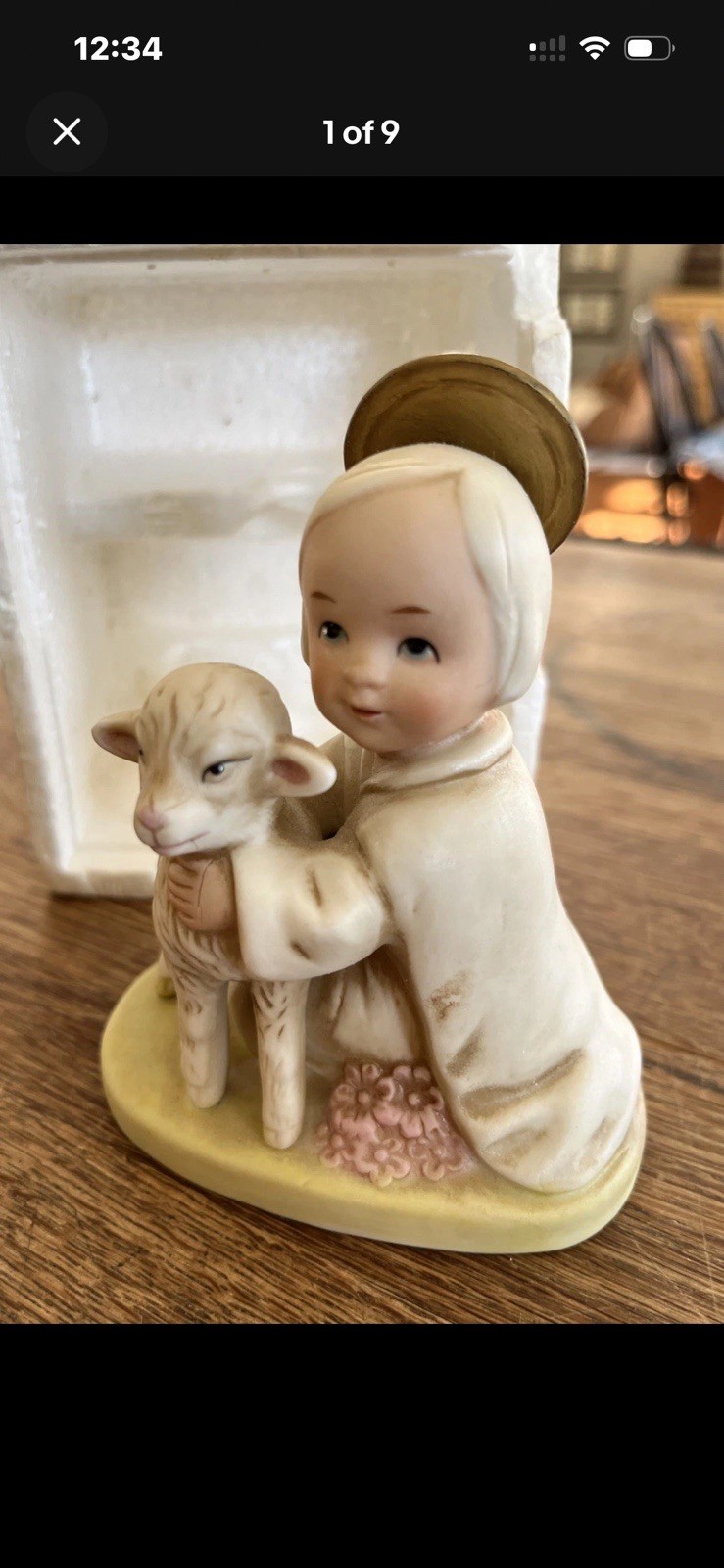 HOMCO Vintage Bisque Children Nativity Scene 9 Pieces Figurine Set Original Box