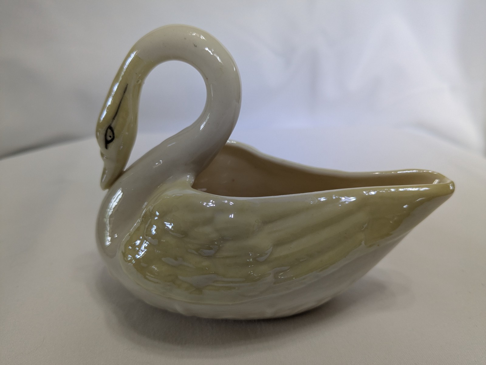Belleek vintage small (3.5 inches tall) Swan figurine, 6th Green Mark