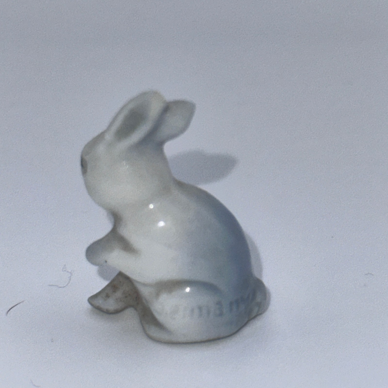 1″ Gray Hare Ceramic Rabbit Miniature Figurine Animals Bunny Collectible Decor
