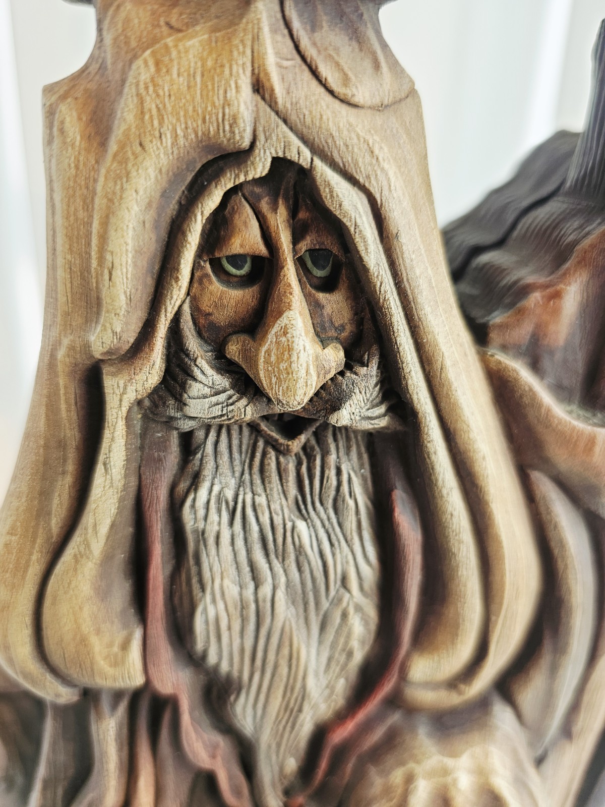 R.A. Pitz Carved Wooden Wizard Troll Viking TRINKET BOX Sculpture Figure