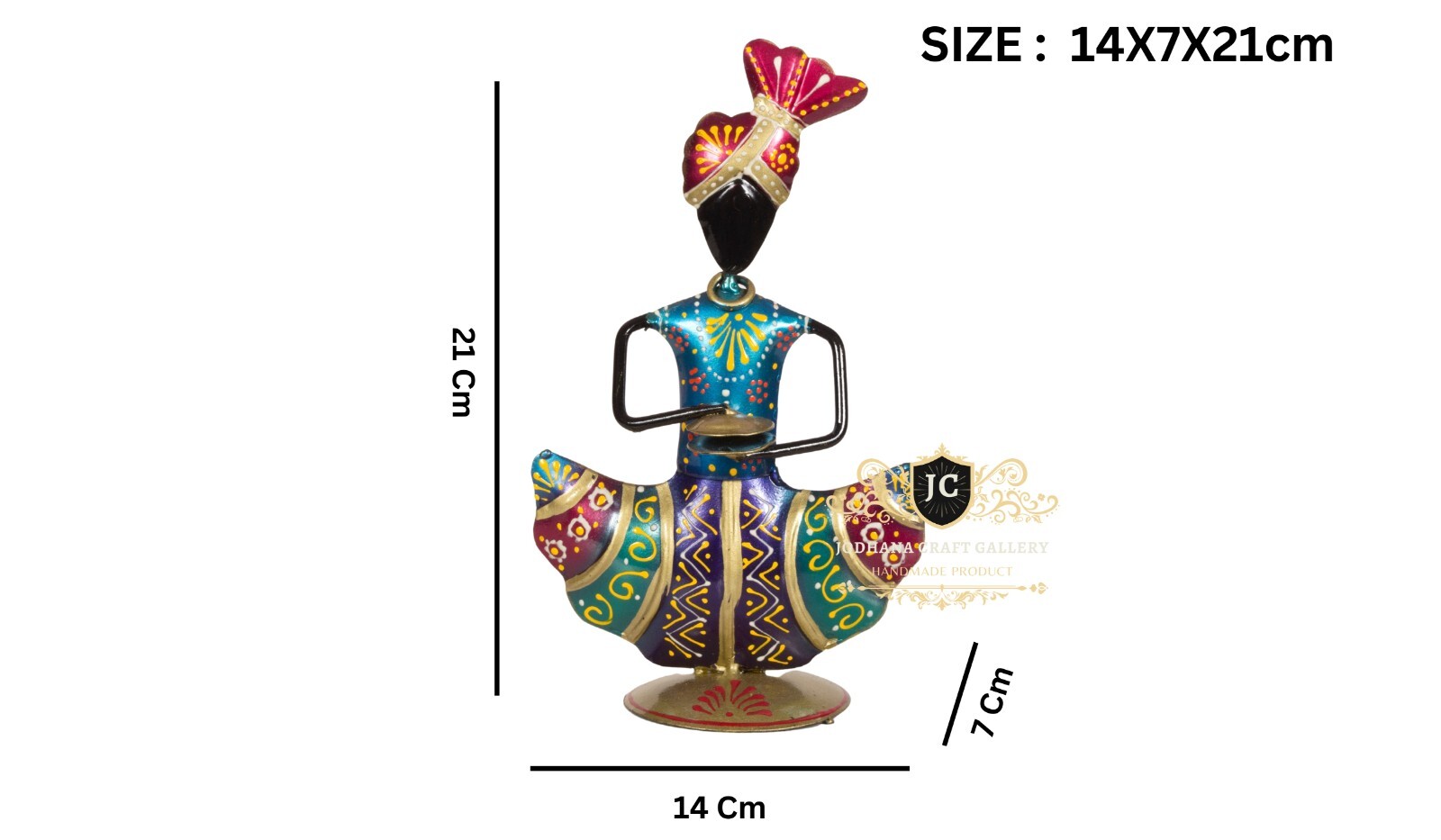 Handcrafted Rajasthani Musician Figurines – Set of 3 Decorative Metal Pieces