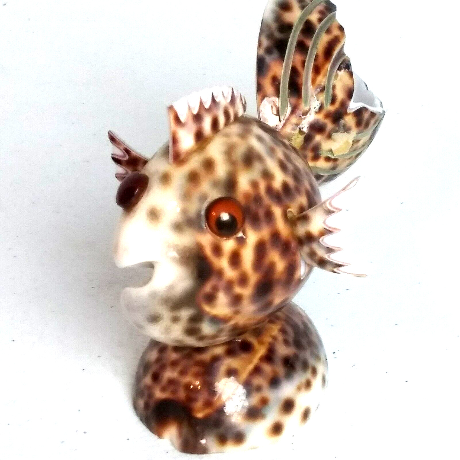 Vintage Handcrafted Seashell Fish Sculpture made in Philippines, EUC