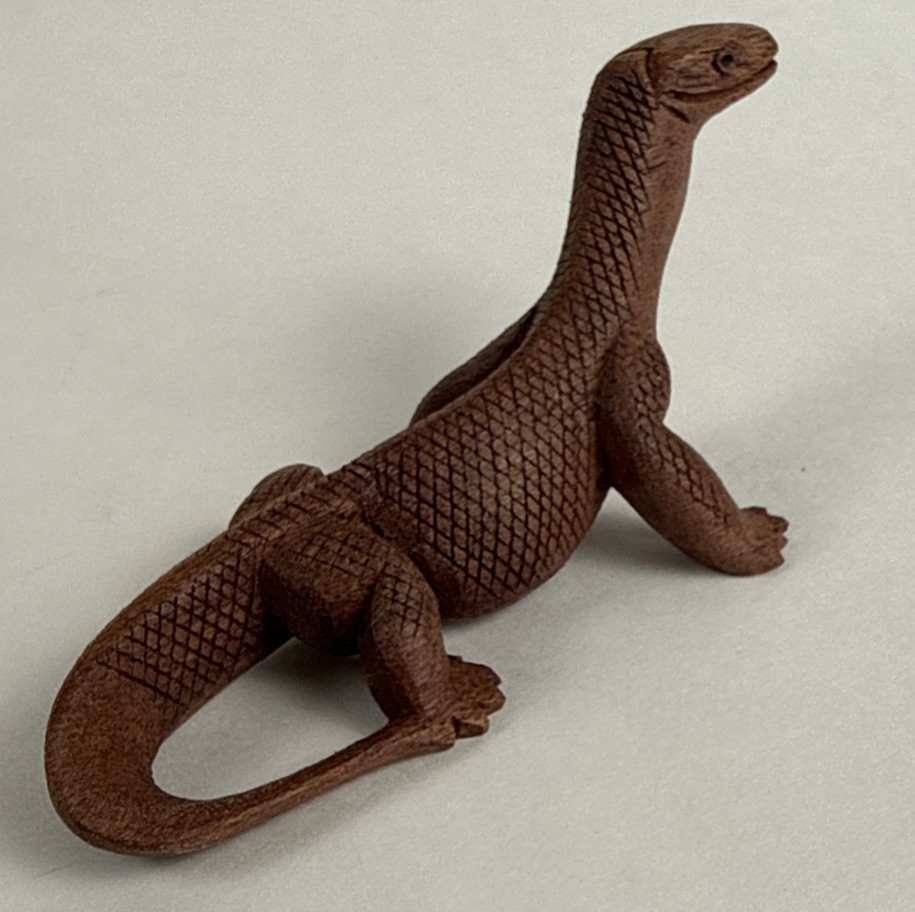 Komono Dragon Made Of Carved Wood About 5 Inches Long and 2 Inches Tall