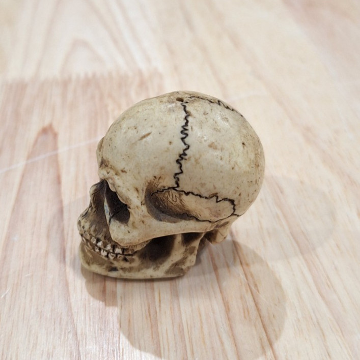Vintage 1996 1.75″ Summit Collection W.U. Resin Skull Figurine Biker Macabre