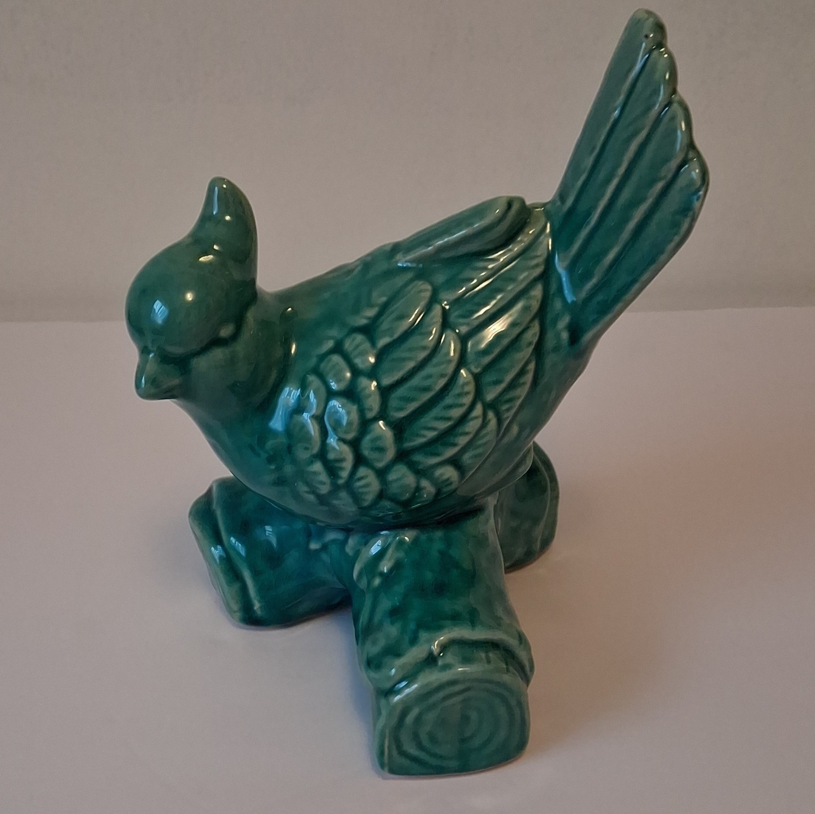 Turquoise BIRD ceramic Figurine 7″H home decor