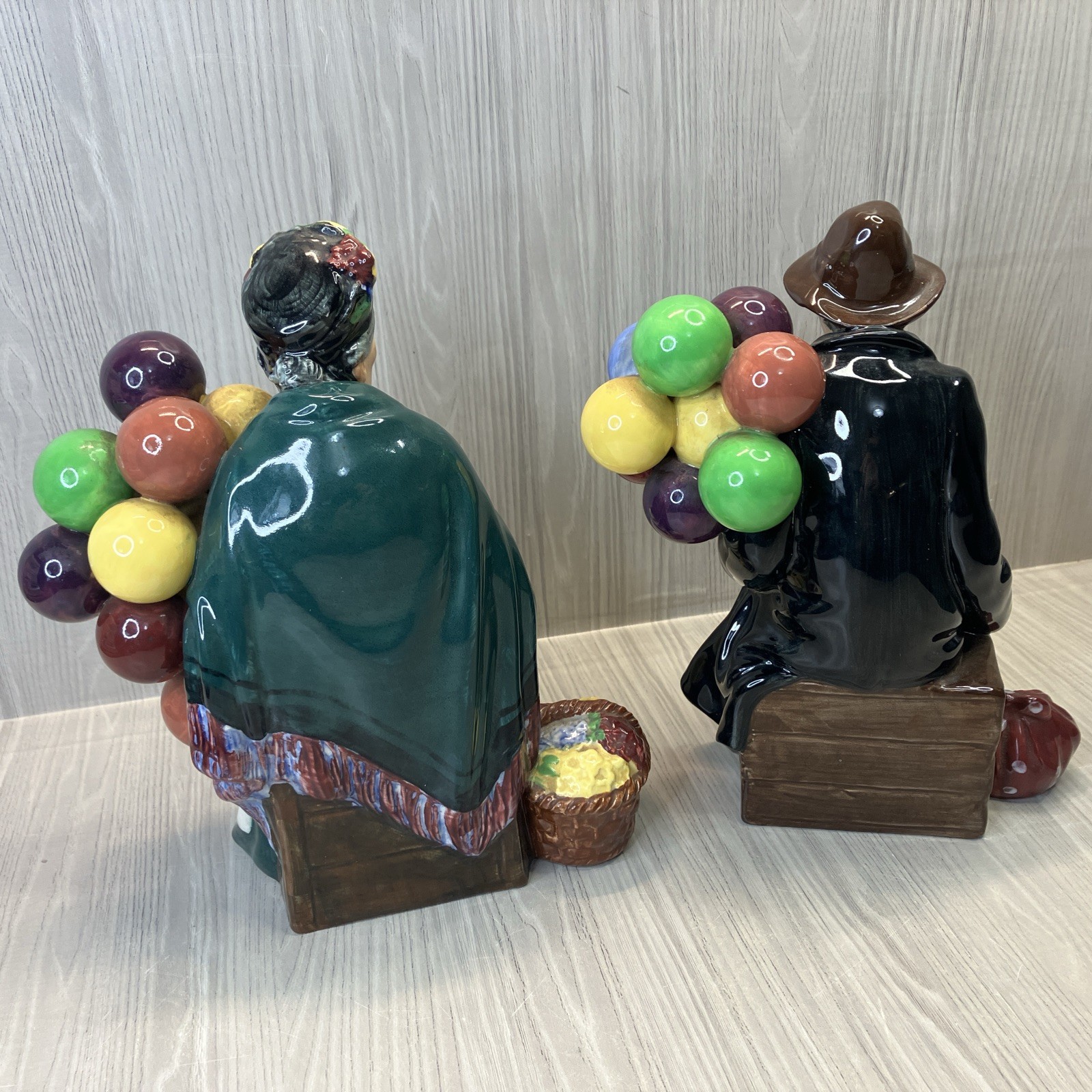 Royal Doulton The Balloon Man HN1954 & The Old Balloon Seller HN1315 SET Vintage