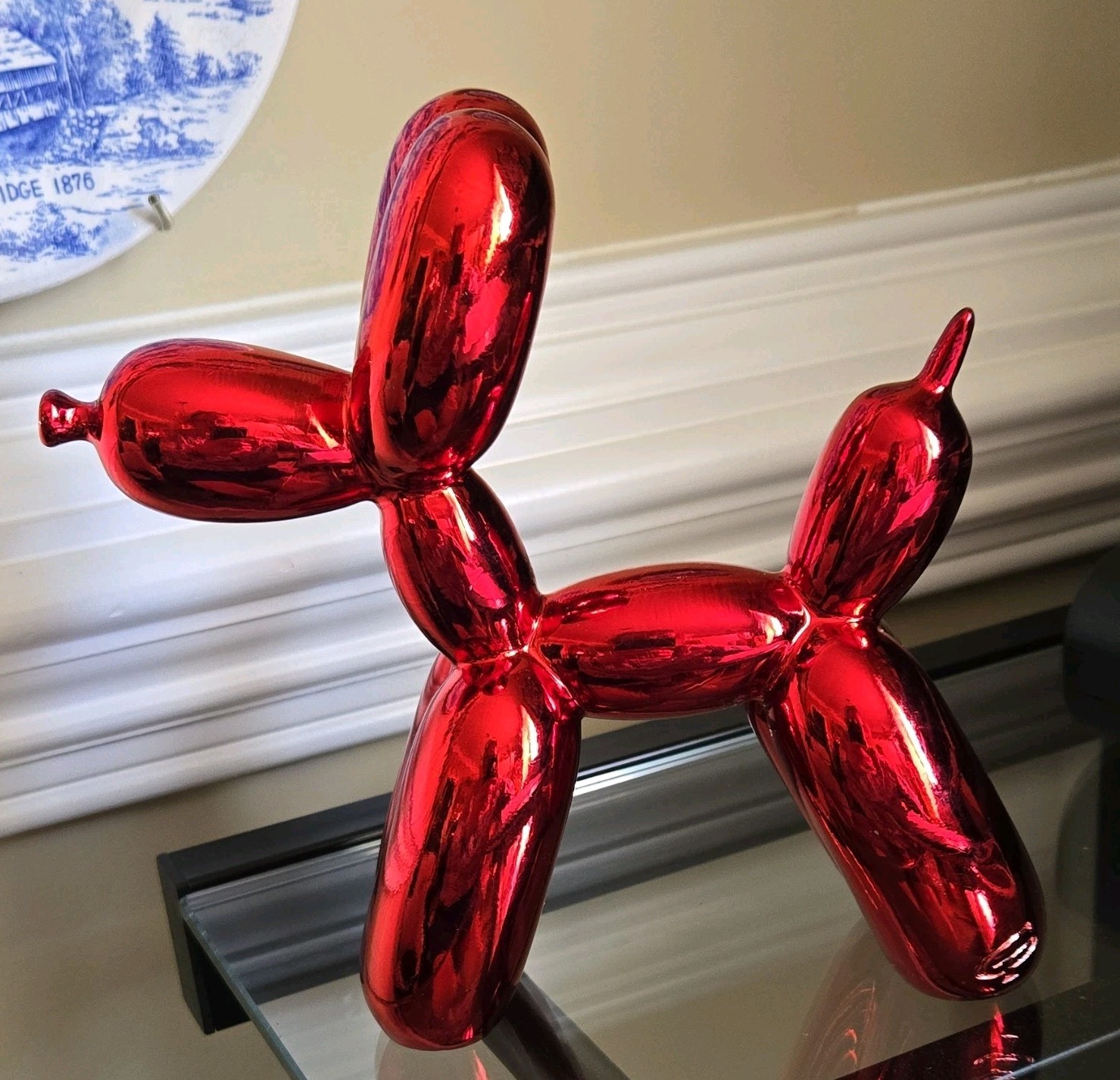 Modern GP Red Metalic Balloon Dog Figurine Shiney for Any Room