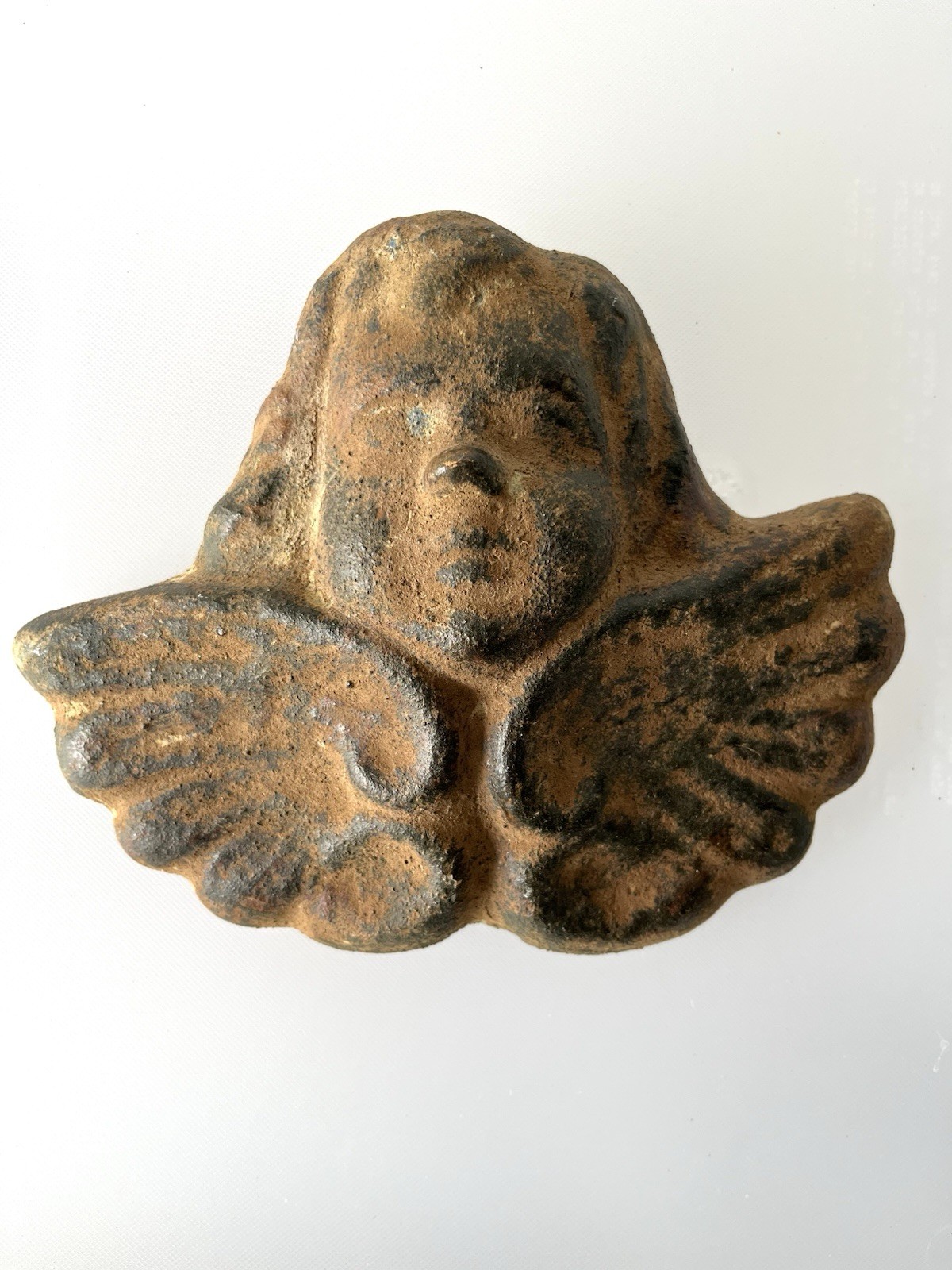 Vintage South American Pottery Angel Cherub For Wall Garden Wall Sculpture