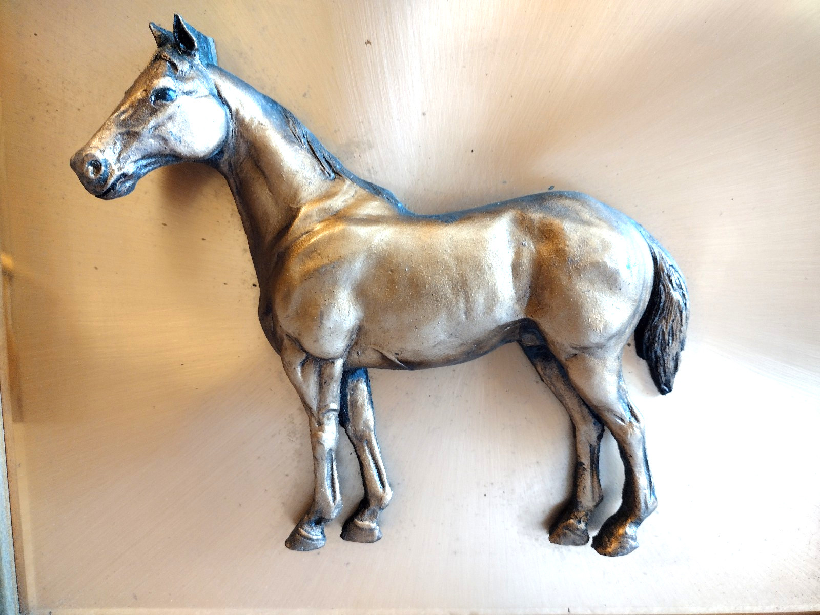 Copperama Equestrian Horse Framed Copper Relief 16″ X 13″ MCM New In Box