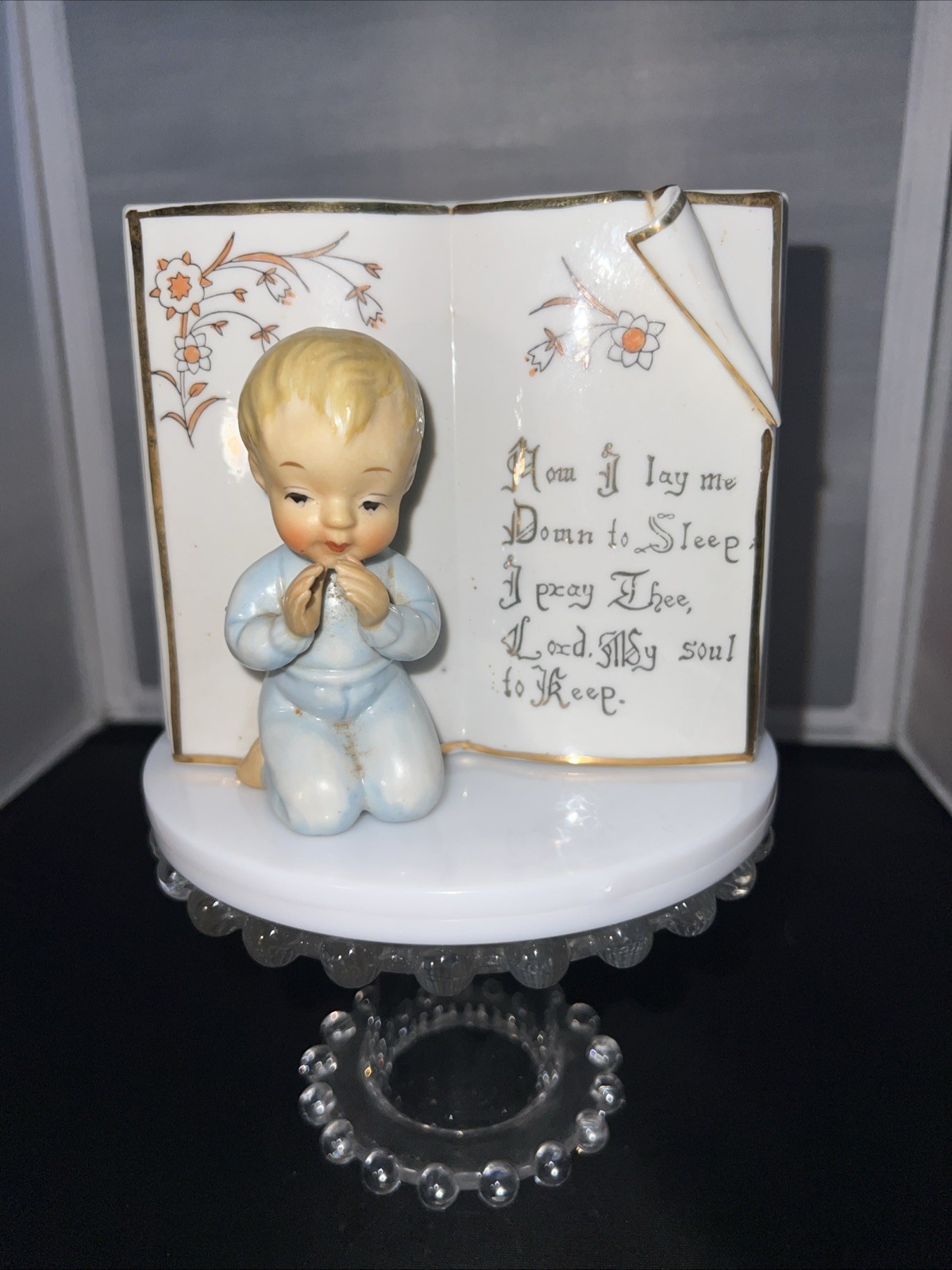 Vintage Ardalt Artware Hand Painted Ceramic Wall Hanging Praying Child 950 A