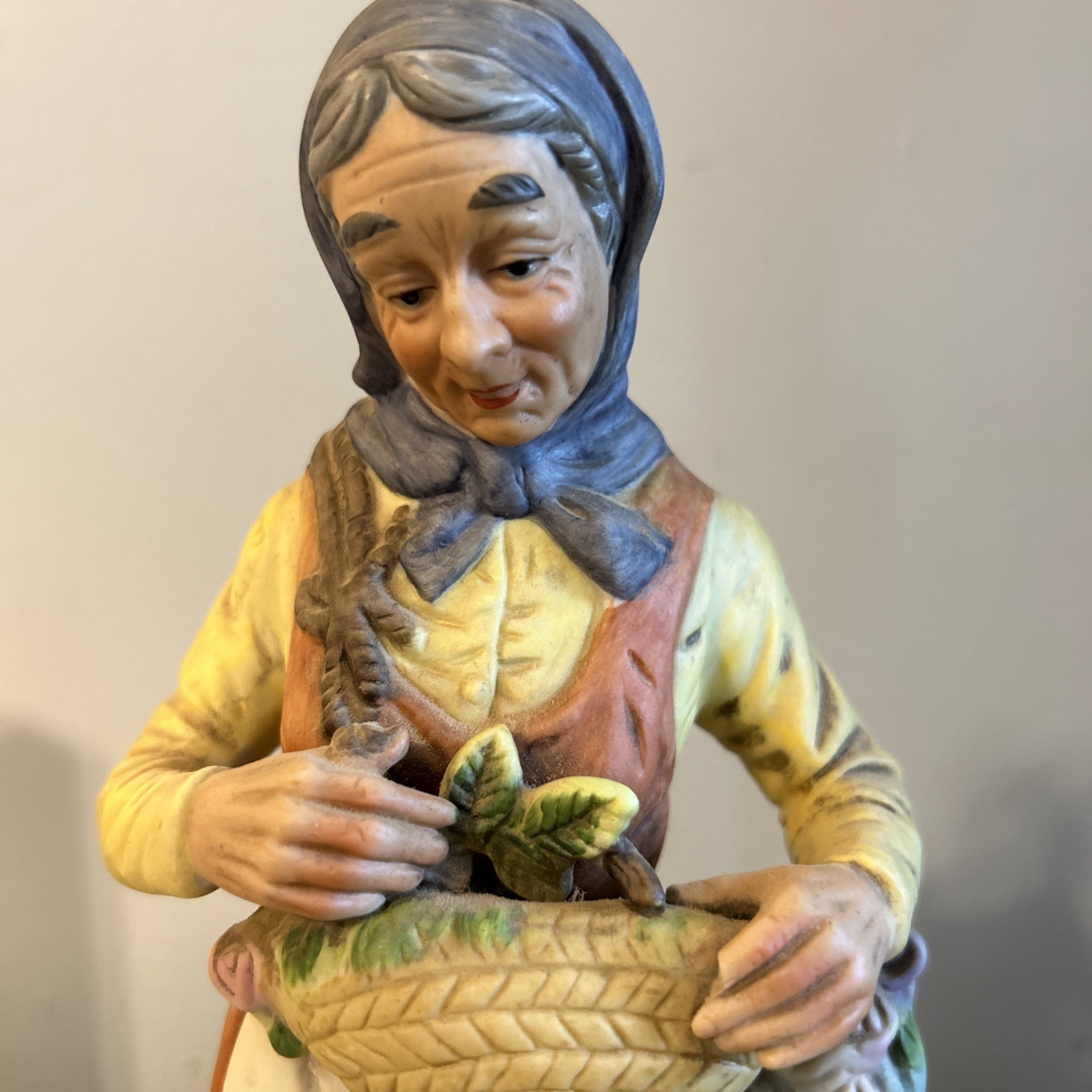 Porcelain Figurine Peasant Woman 12”