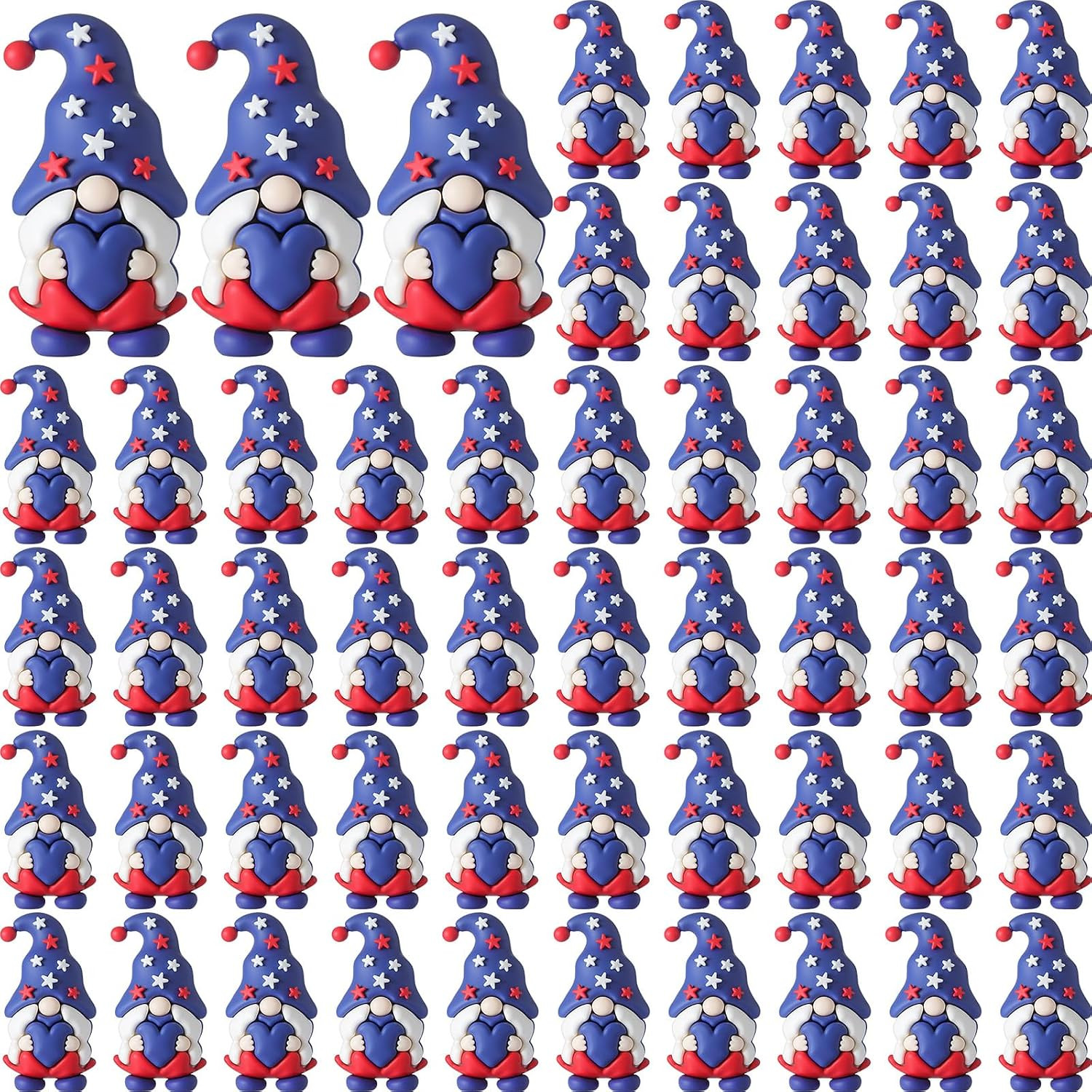 60 Pcs 4Th of July Mini Gnome Figurine Patriotic Gnomes Decoration Memorial Day