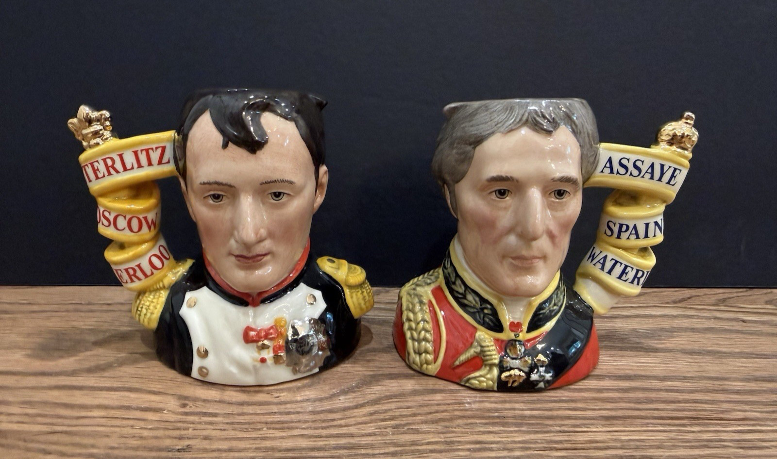 ROYAL DOULTON ‘NAPOLEON/WELLINGTON’ SMALL CHARACTER JUG SET D7001/7002 LTD. 2500