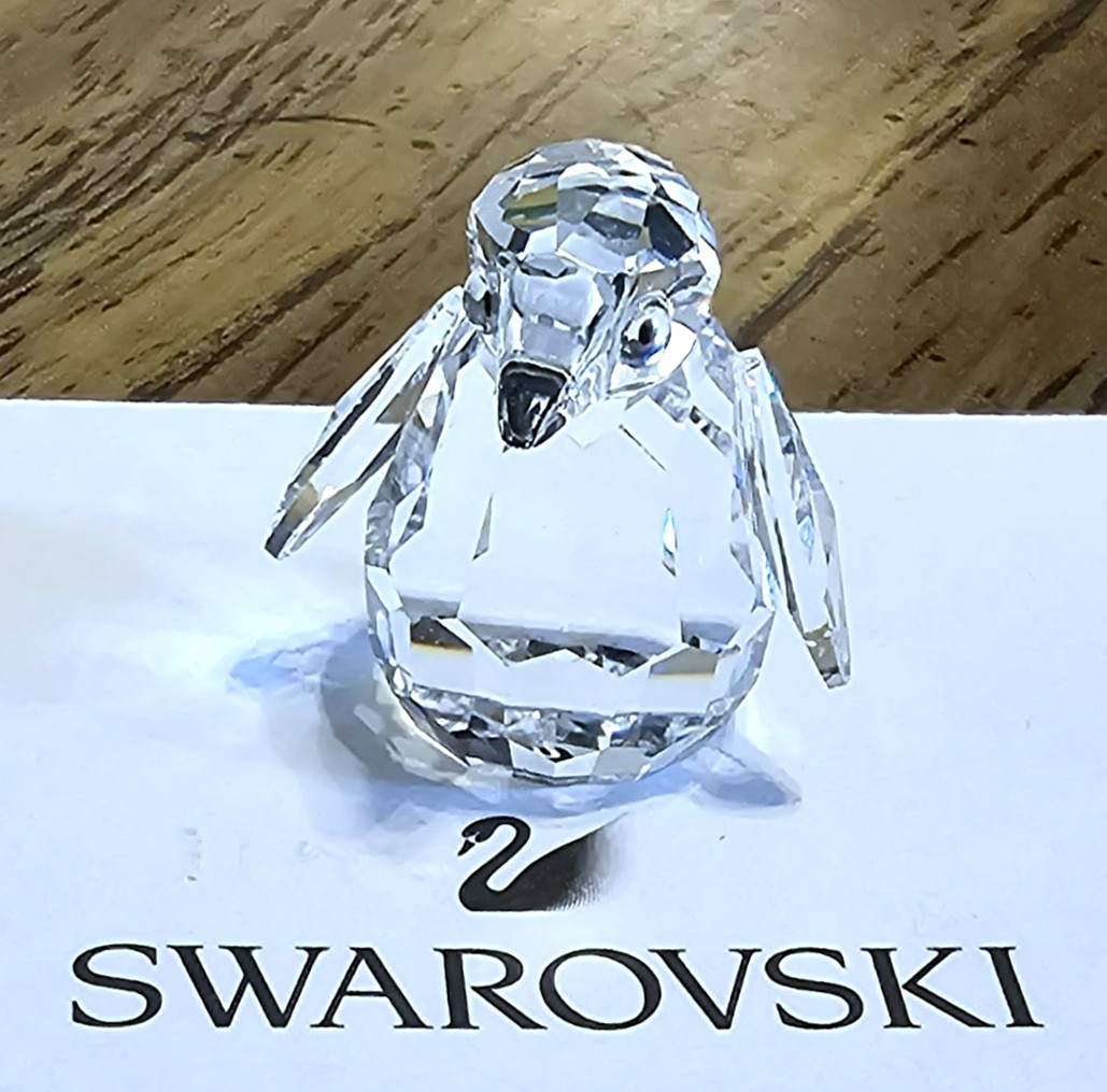 🐧Swarovski Crystal MINI (1 In.) Baby Penguin Figurine, w/ Iridescent Eyes, Logo