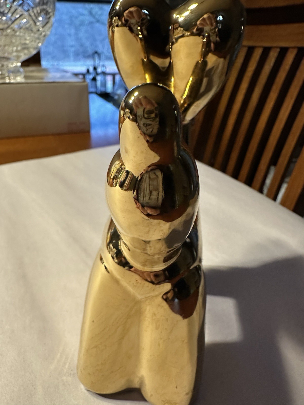 Ceramic Gold Colored Balloon Dog Design Figurine 6.5″ Wide × 6.5″ Tall