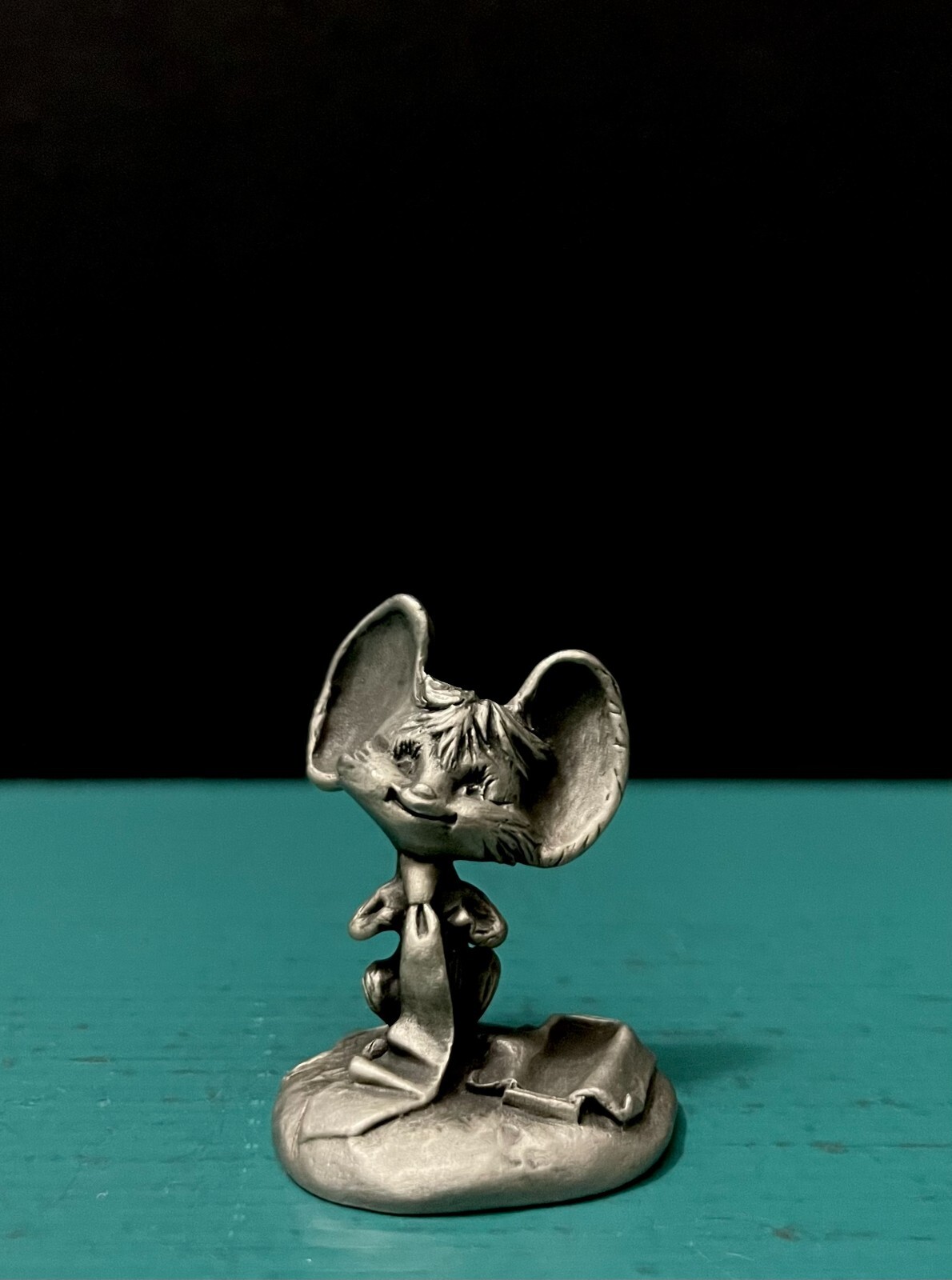 Hallmark Cards Little Gallery Pewter Mouse Lg Ears Oversized Tie Animal Figurine